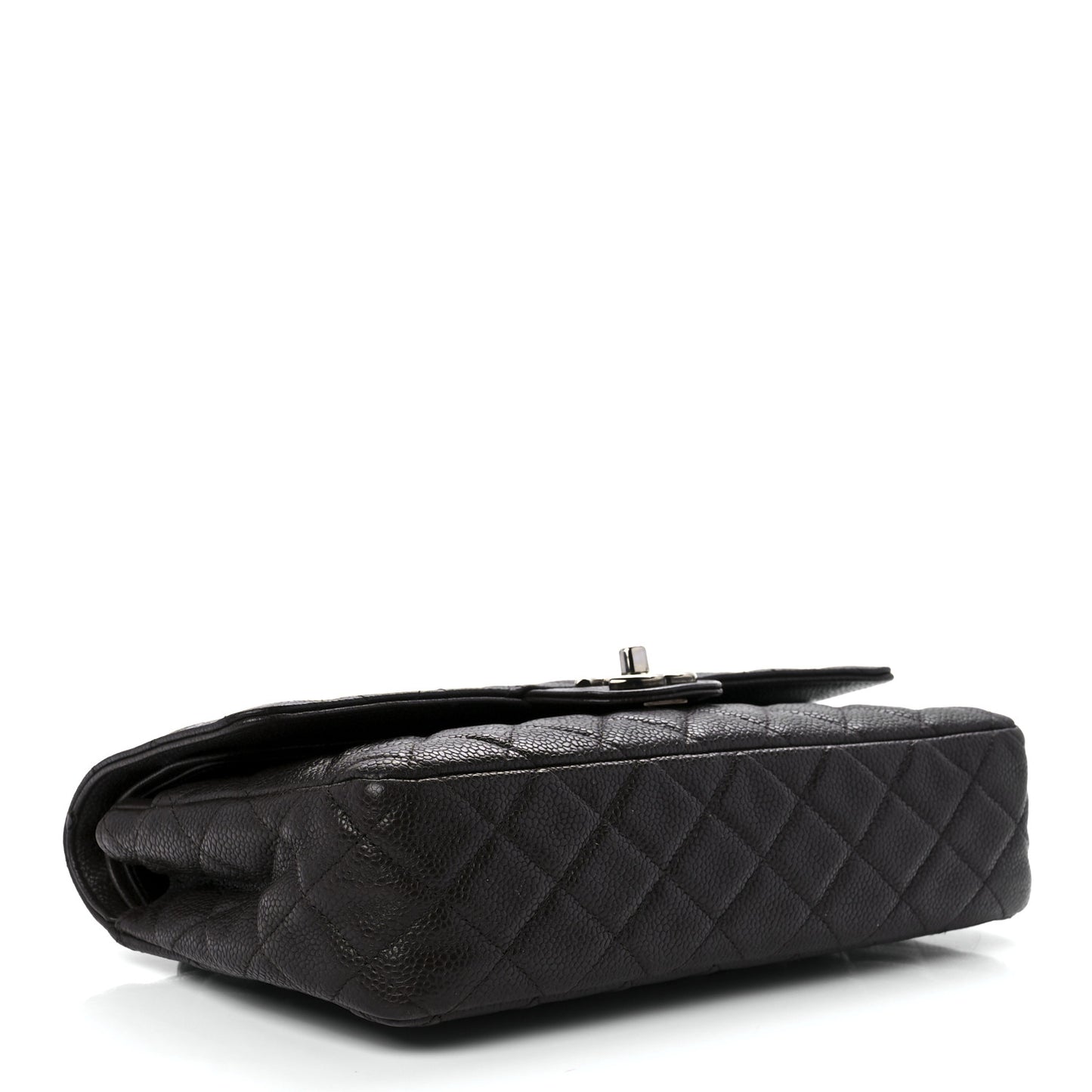 Caviar Quilted Medium Double Flap Dark Brown