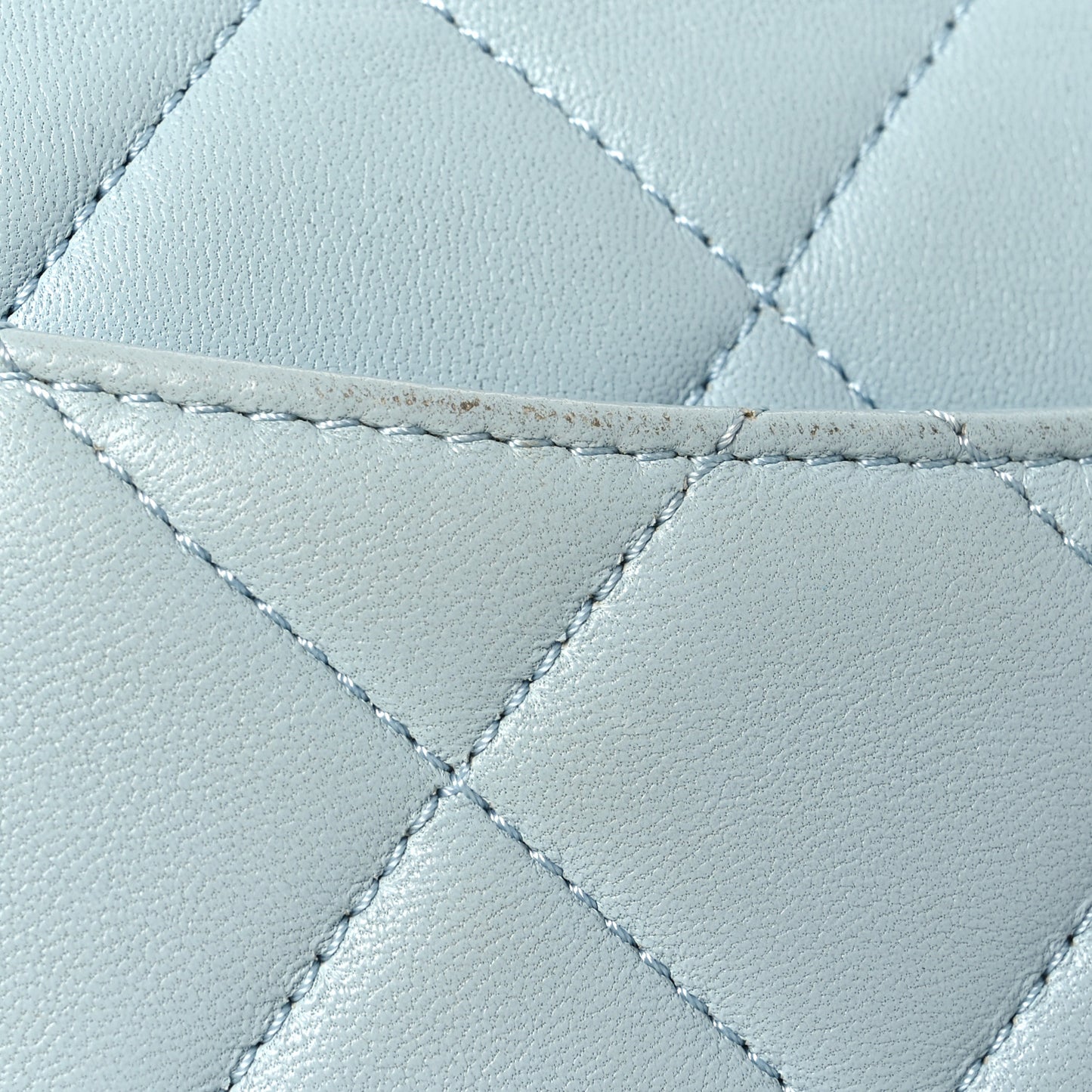 Lambskin Quilted Small Trendy CC Flap Dual Handle Bag Light Blue