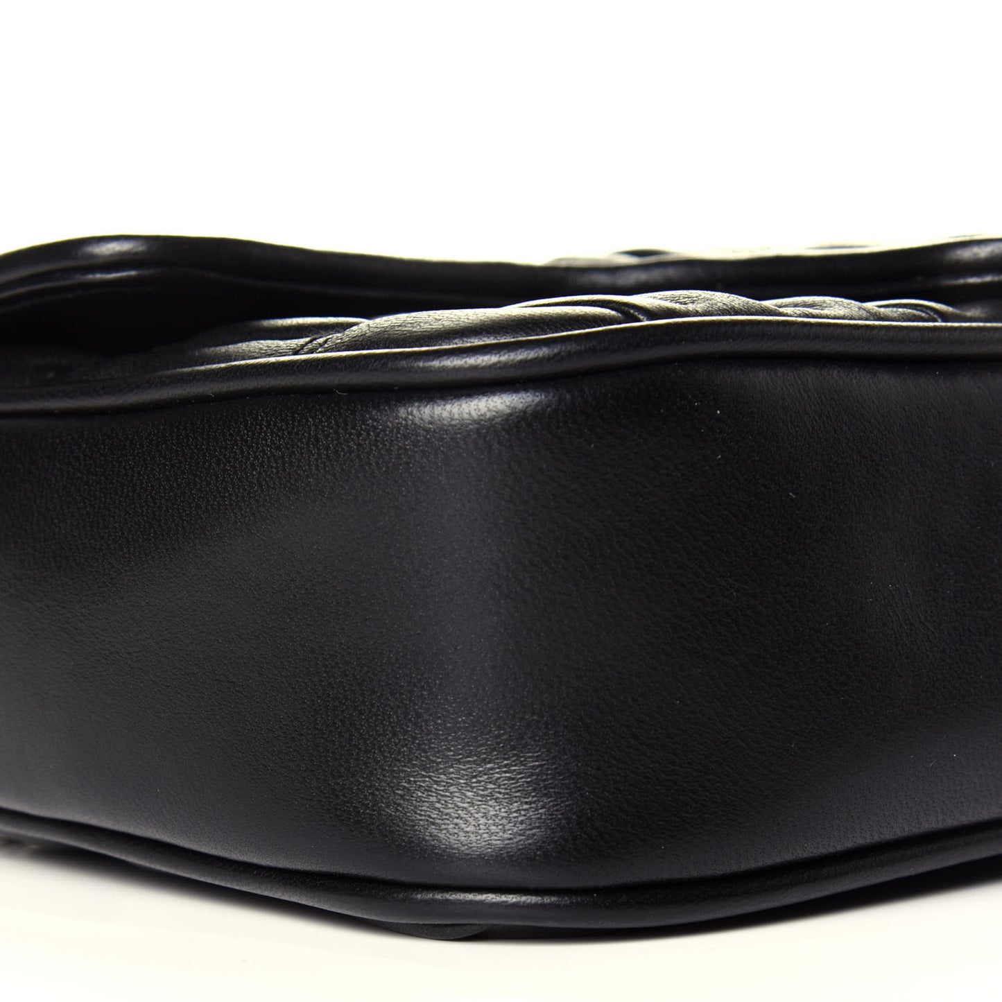 Nappa Gaufre Small Chain Flap Shoulder Bag Black