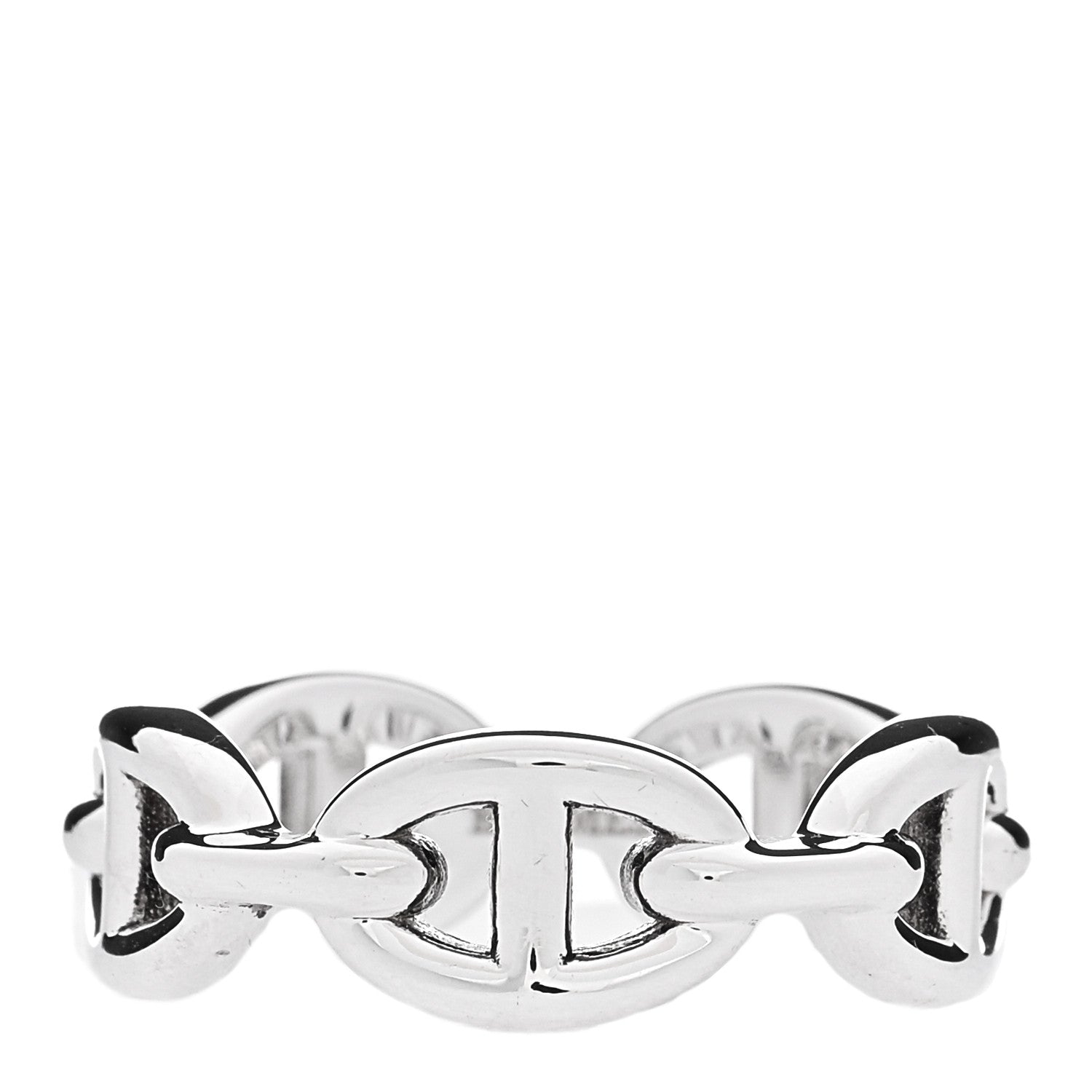 HERMES Chaine d'Ancre Ring17号相当 Hermes Sterling Silver PM Chaine d'Ancre Enchainee Band Ring 57 8