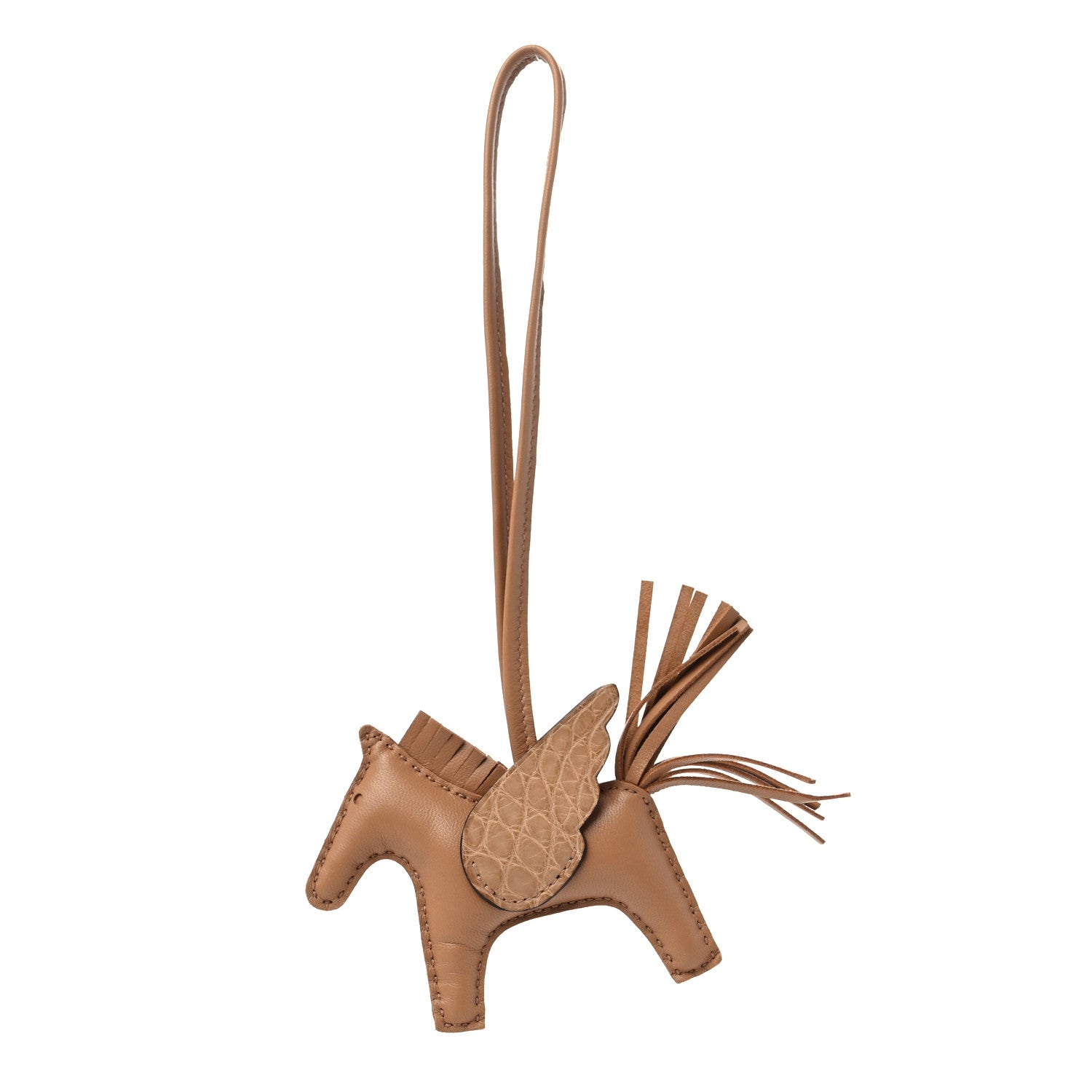 Hermes Milo Lambskin Matte Alligator Touch Grigri Rodeo Pegase Horse Bag Charm PM Chai 1 of 6