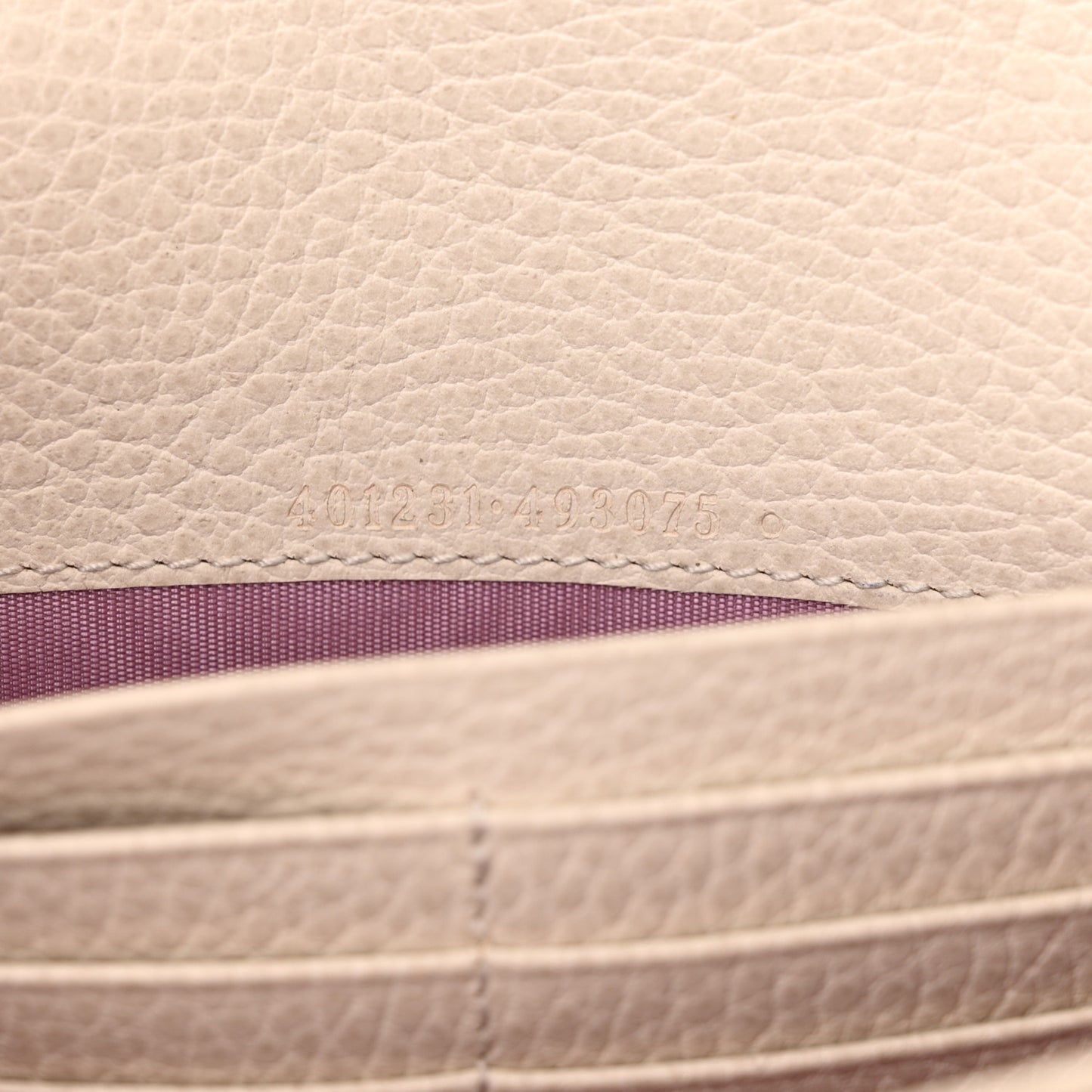 Dollar Calfskin Mini Dionysus Chain Wallet Mystic White