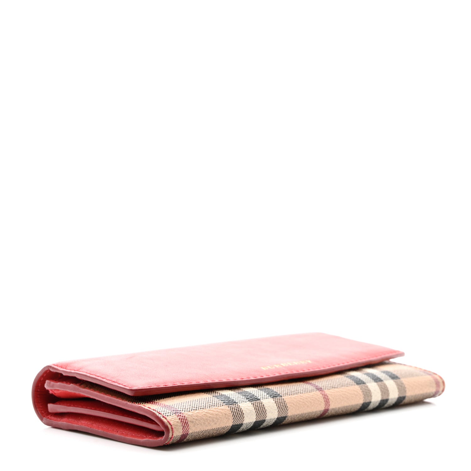 Burberry Calfskin Haymarket Check Henley Wallet Red 4 of 11