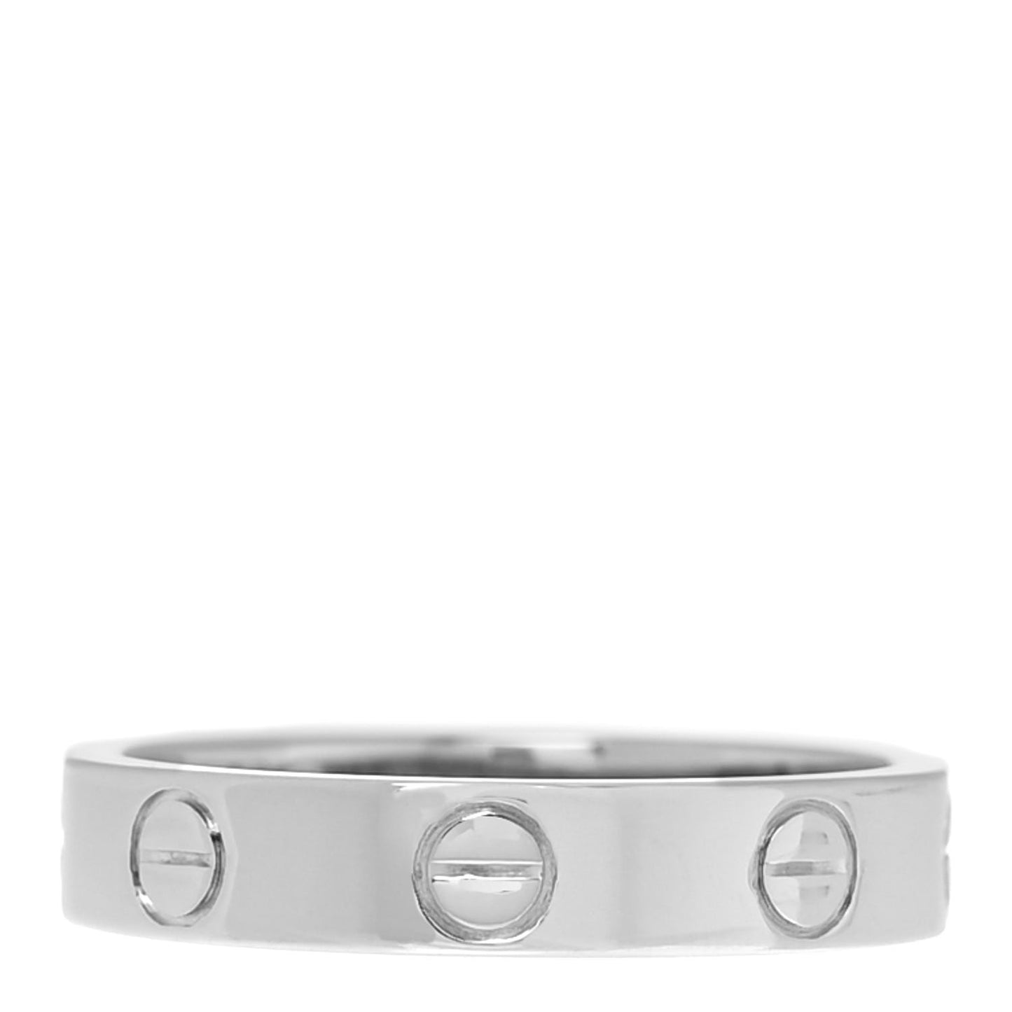 18K White Gold 3.5mm LOVE Wedding Band Ring 49 4.75