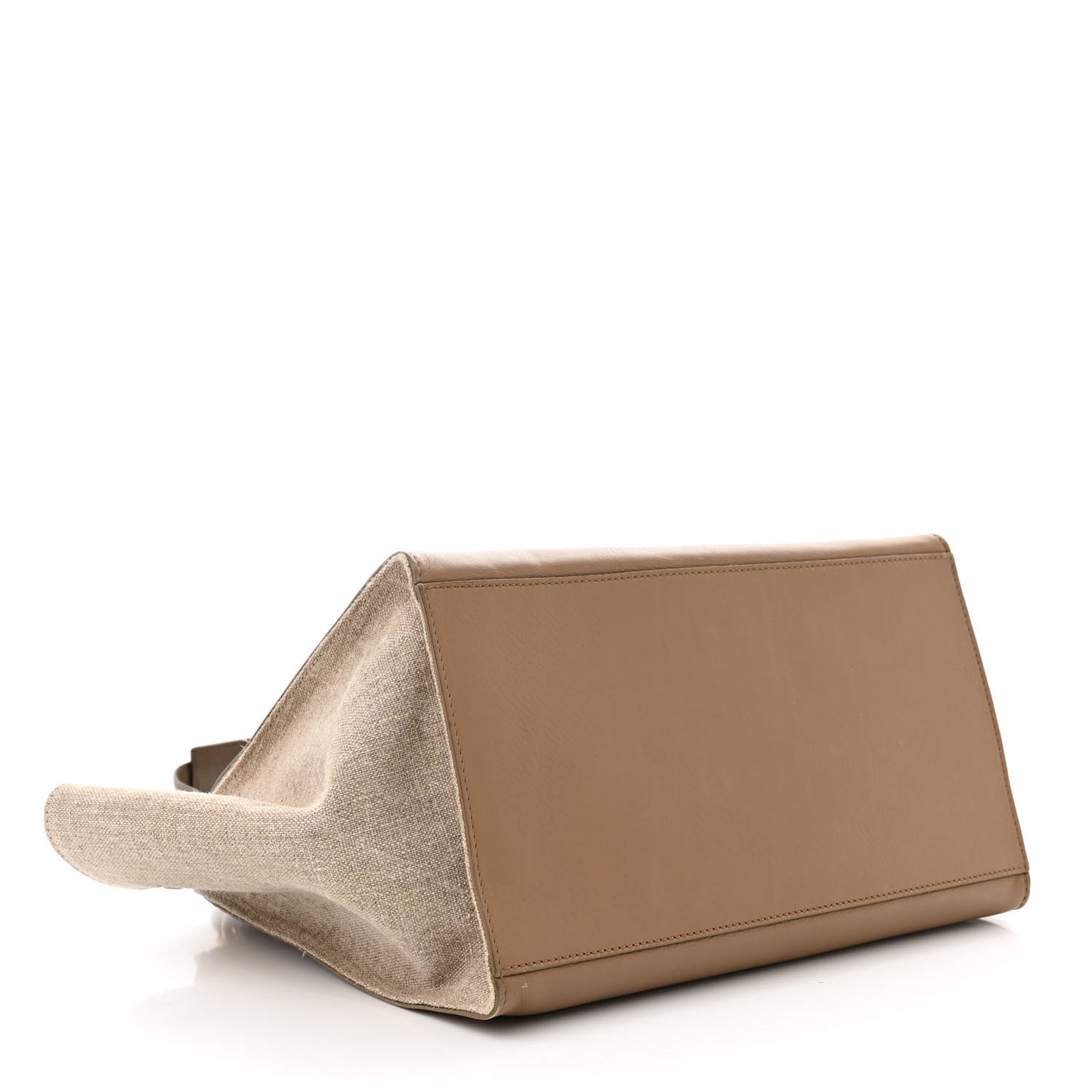 Smooth Calfskin Linen Medium Tri-Color Trapeze Taupe