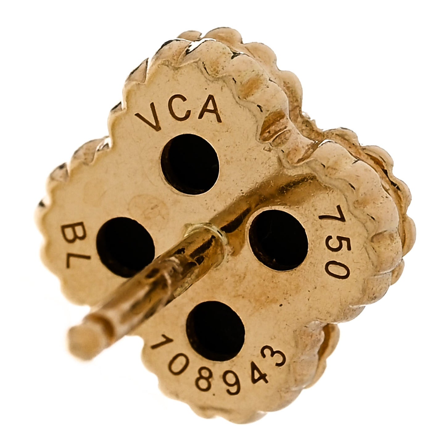 VAN CLEEF & ARPELS 18K Yellow Gold Black Onyx Sweet Alhambra Earrings
