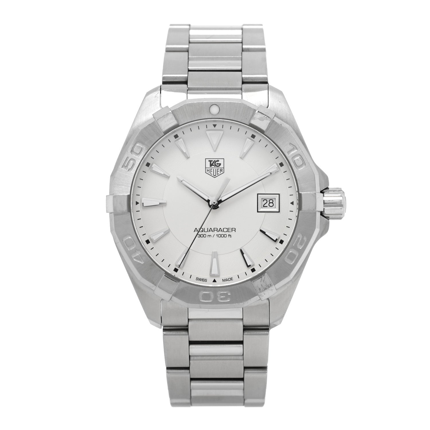 Tag Heuer Stainless Steel 40mm Aquaracer 300M Quartz Watch Silver WAY1111 1 of 4