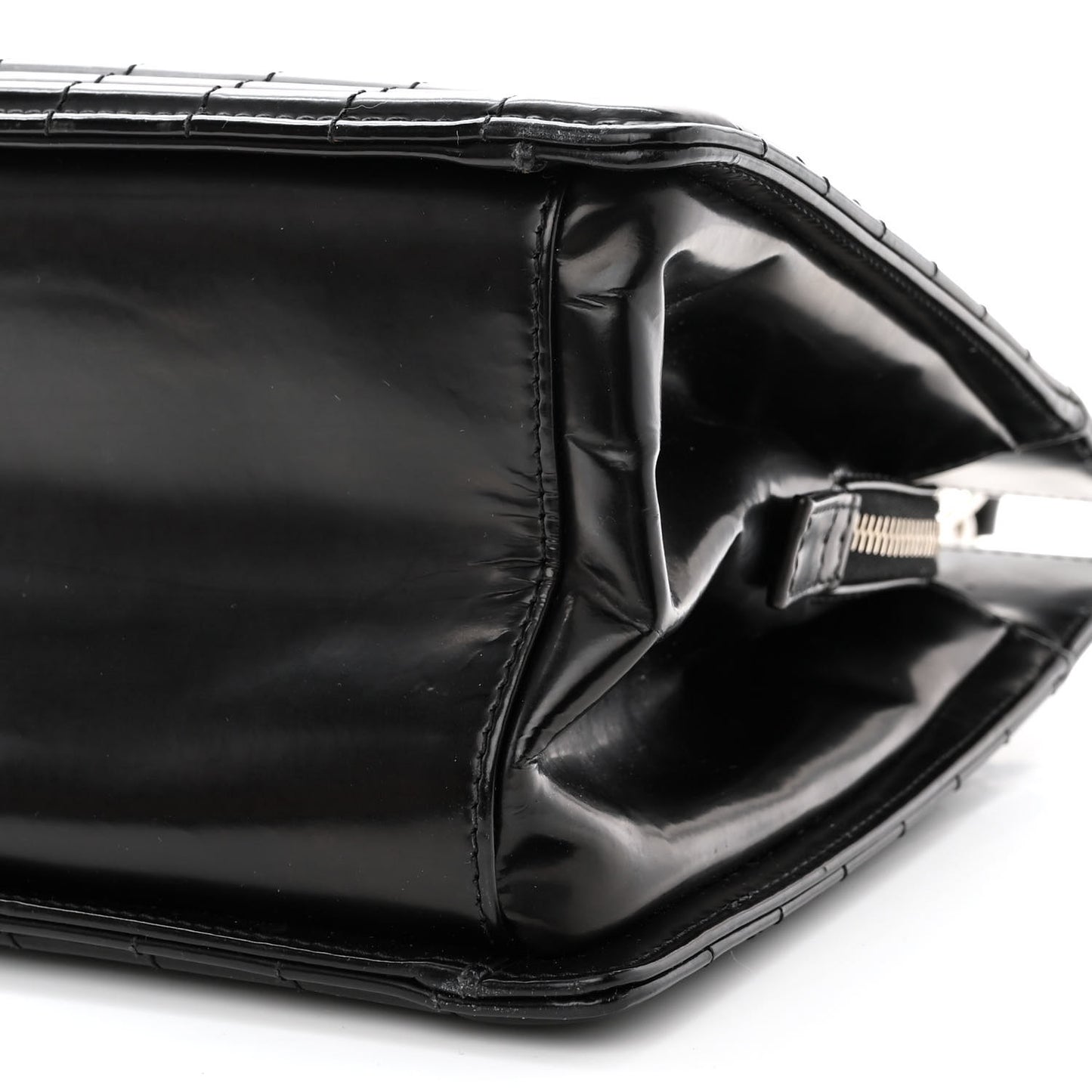 Glazed Calfskin Boy Tote Black
