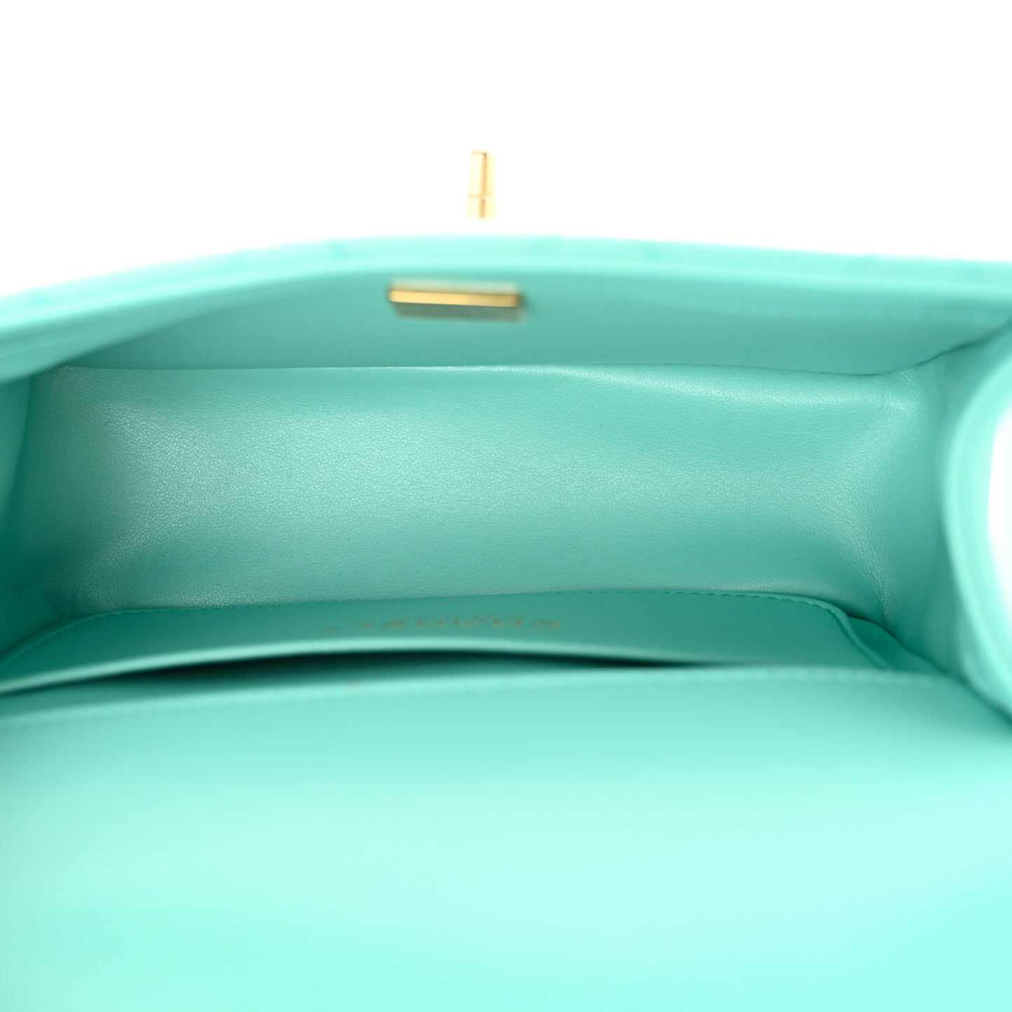 Calfskin Quilted Mini Perfect Fit Flap Turquoise