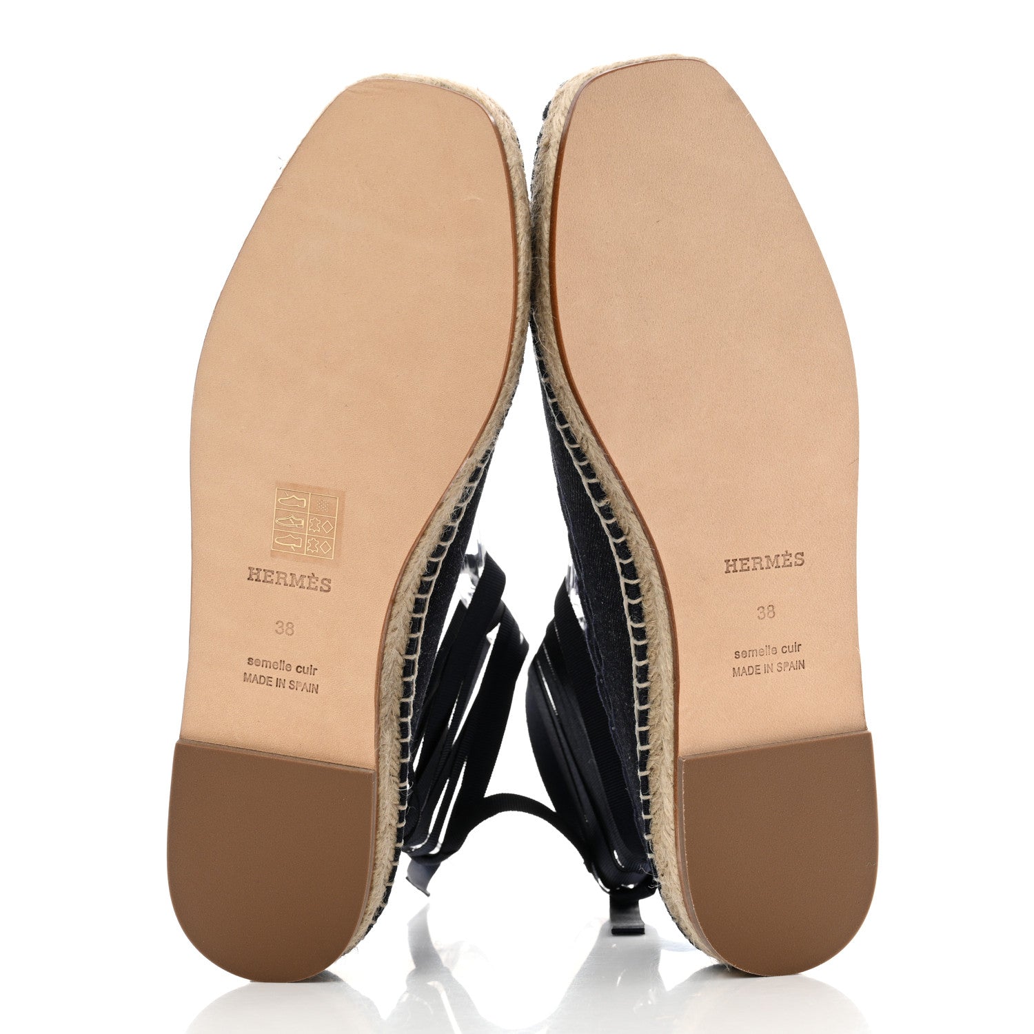 Hermes Denim Womens Guapa Espadrilles 38 Bleu Brut 5 of 8