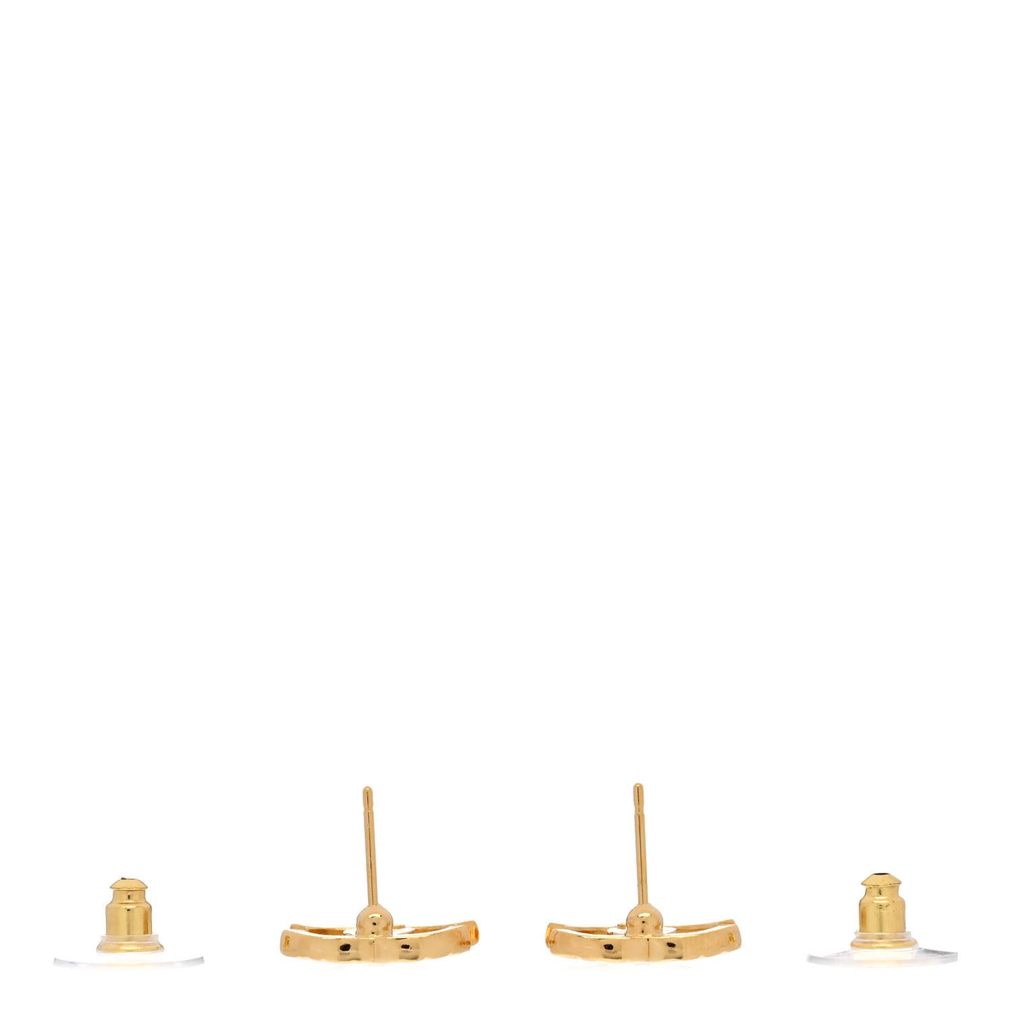 Quilted CC Earrings Gold