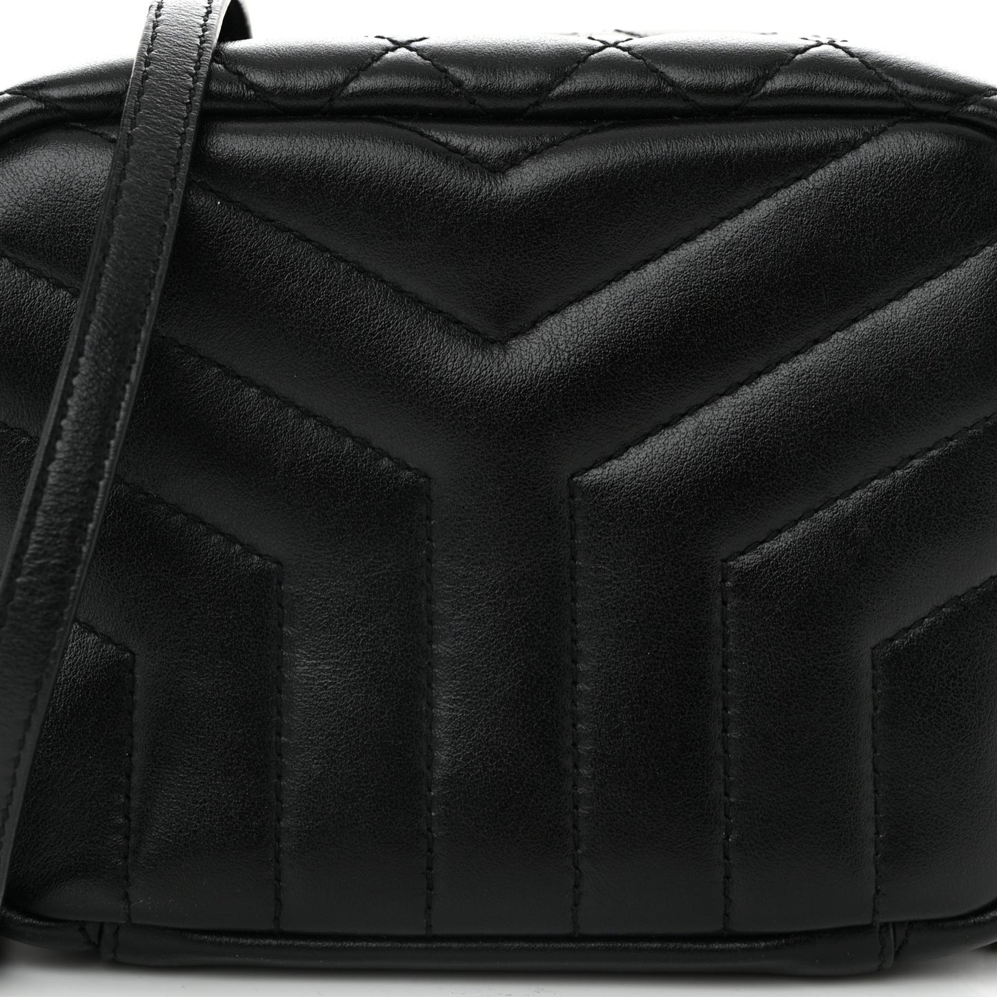 Calfskin Y Quilted Monogram Mini Loulou Bowling Bag Black