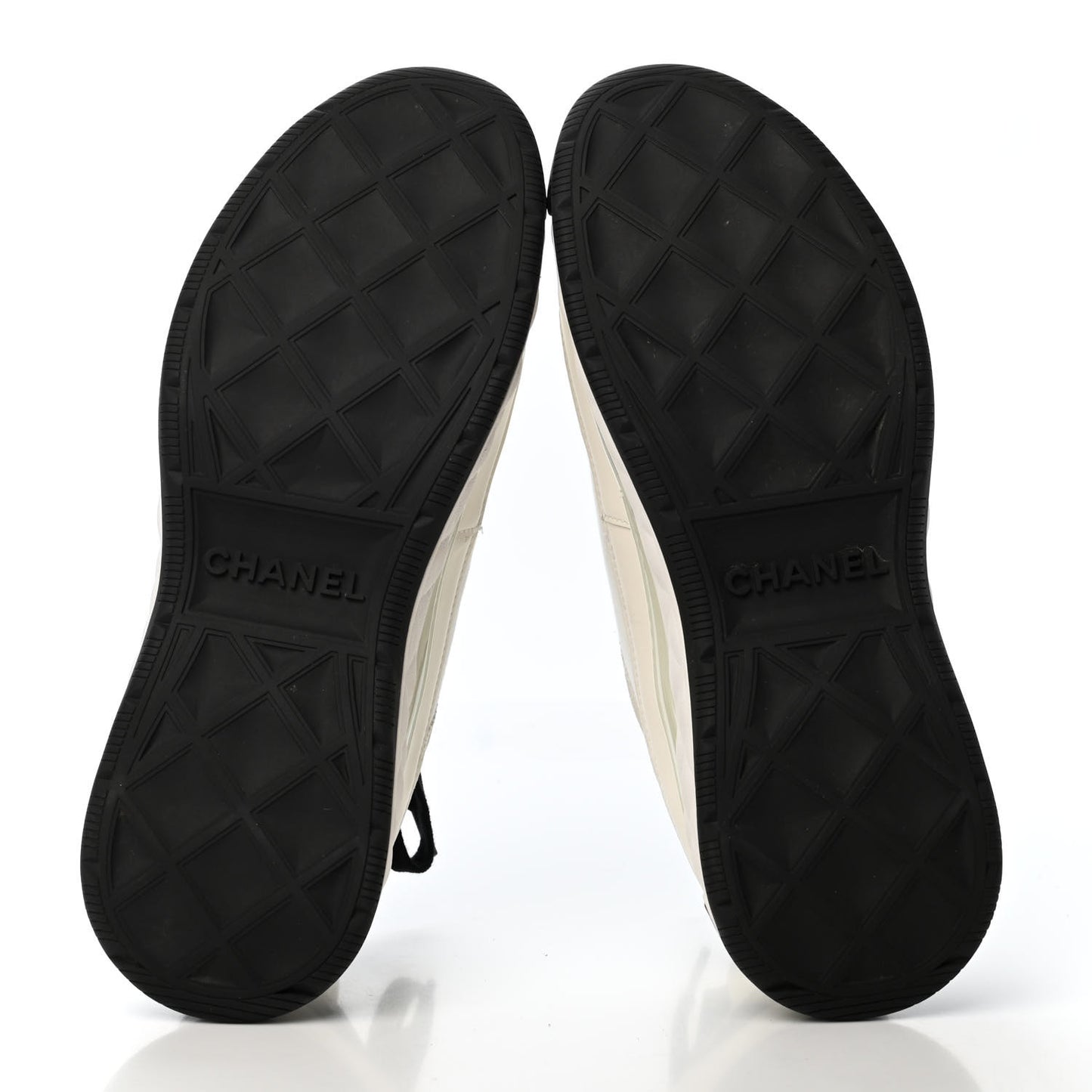 Velvet Calfskin Mixed Fibers CC Sneakers 40 Ivory Black