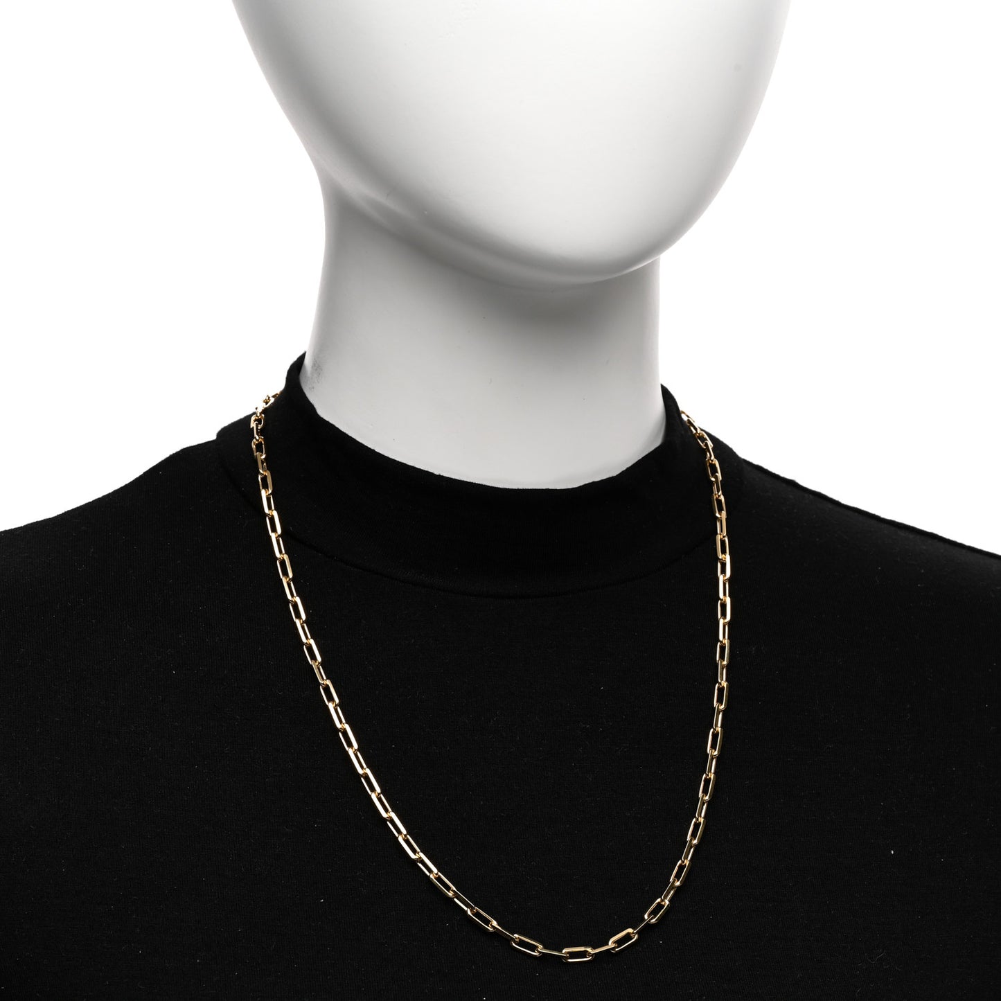 18K Yellow Gold SM Santos De Cartier Link Necklace 22"