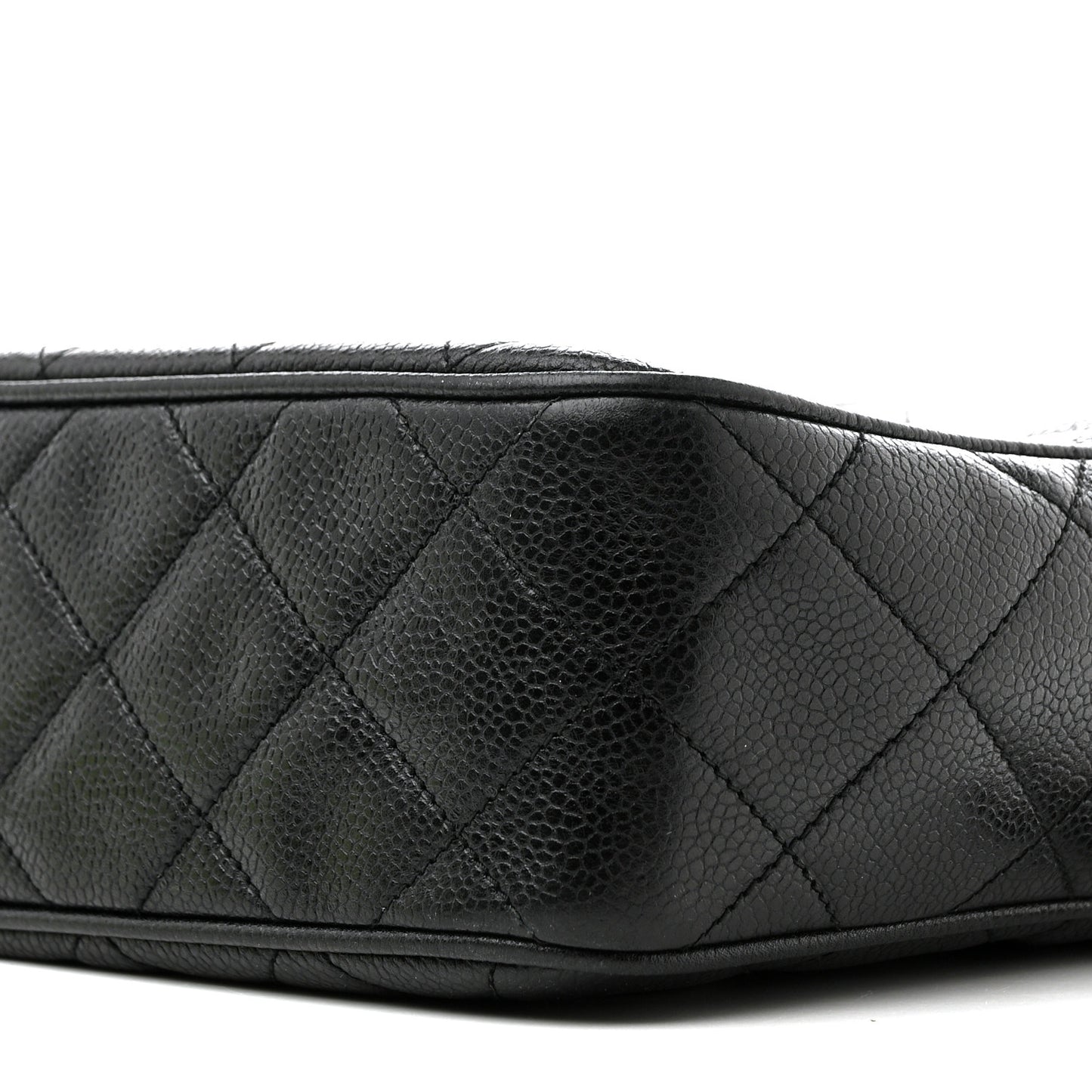 Caviar Quilted Camera Case Black