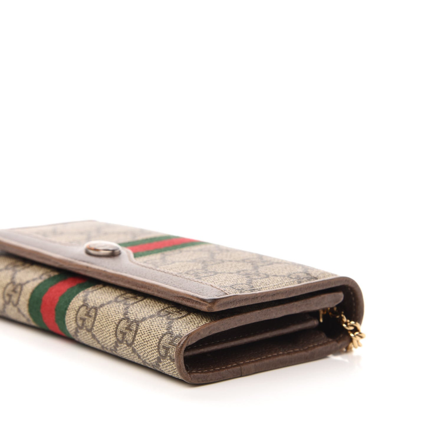 GG Supreme Monogram Web Ophidia Wallet On Chain Brown