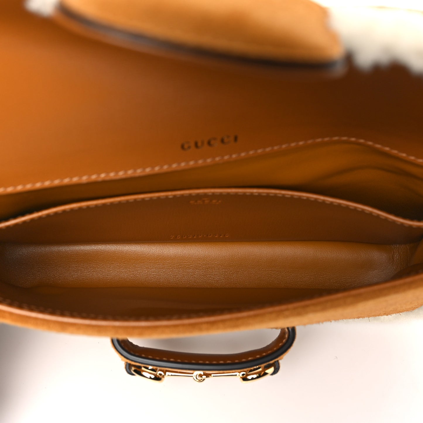 Suede Shearling Horsebit Mini 1955 Shoulder Bag Honey Beige Milk