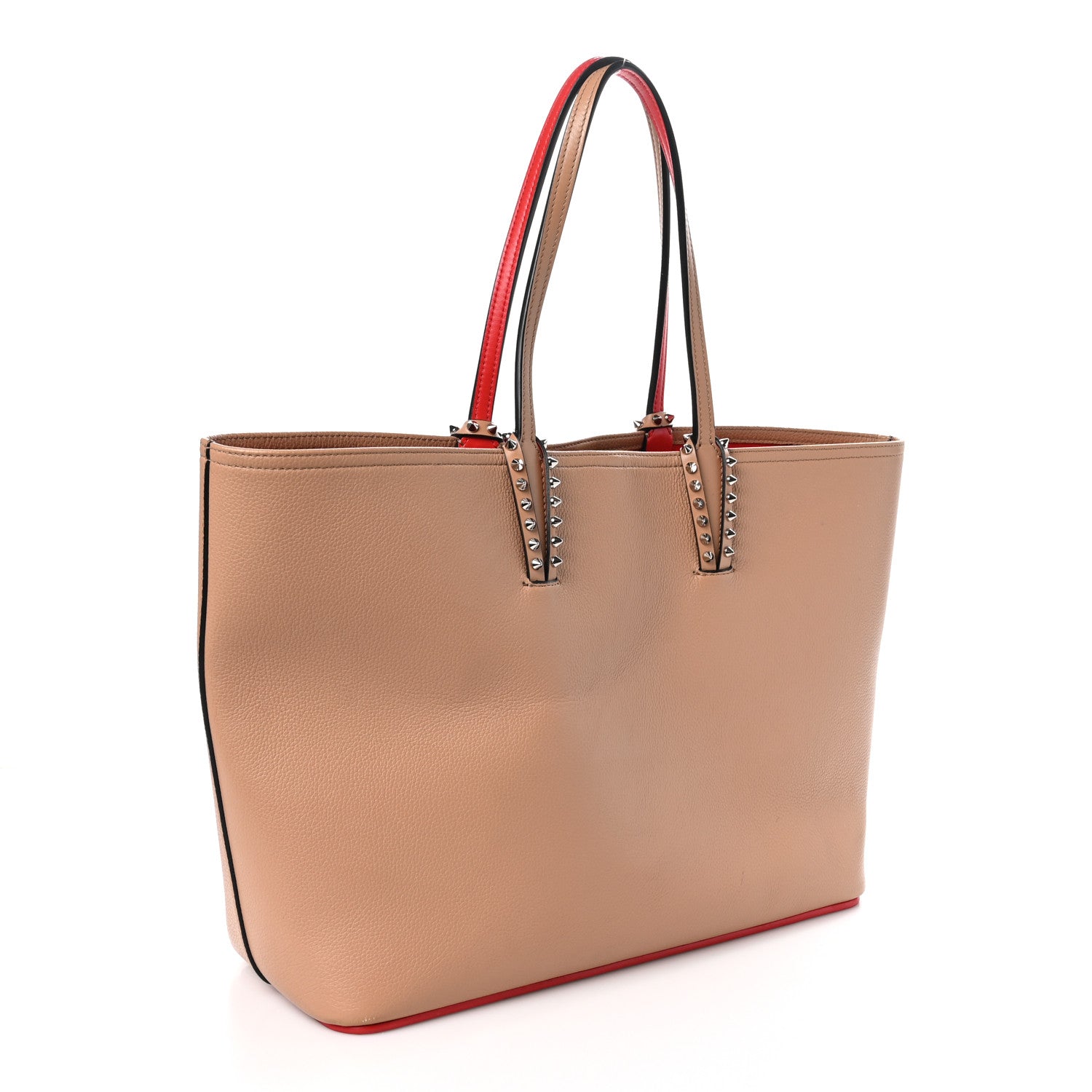 Christian Louboutin Calfskin Empire Spikes East West Cabata Tote Nude 4 of 13