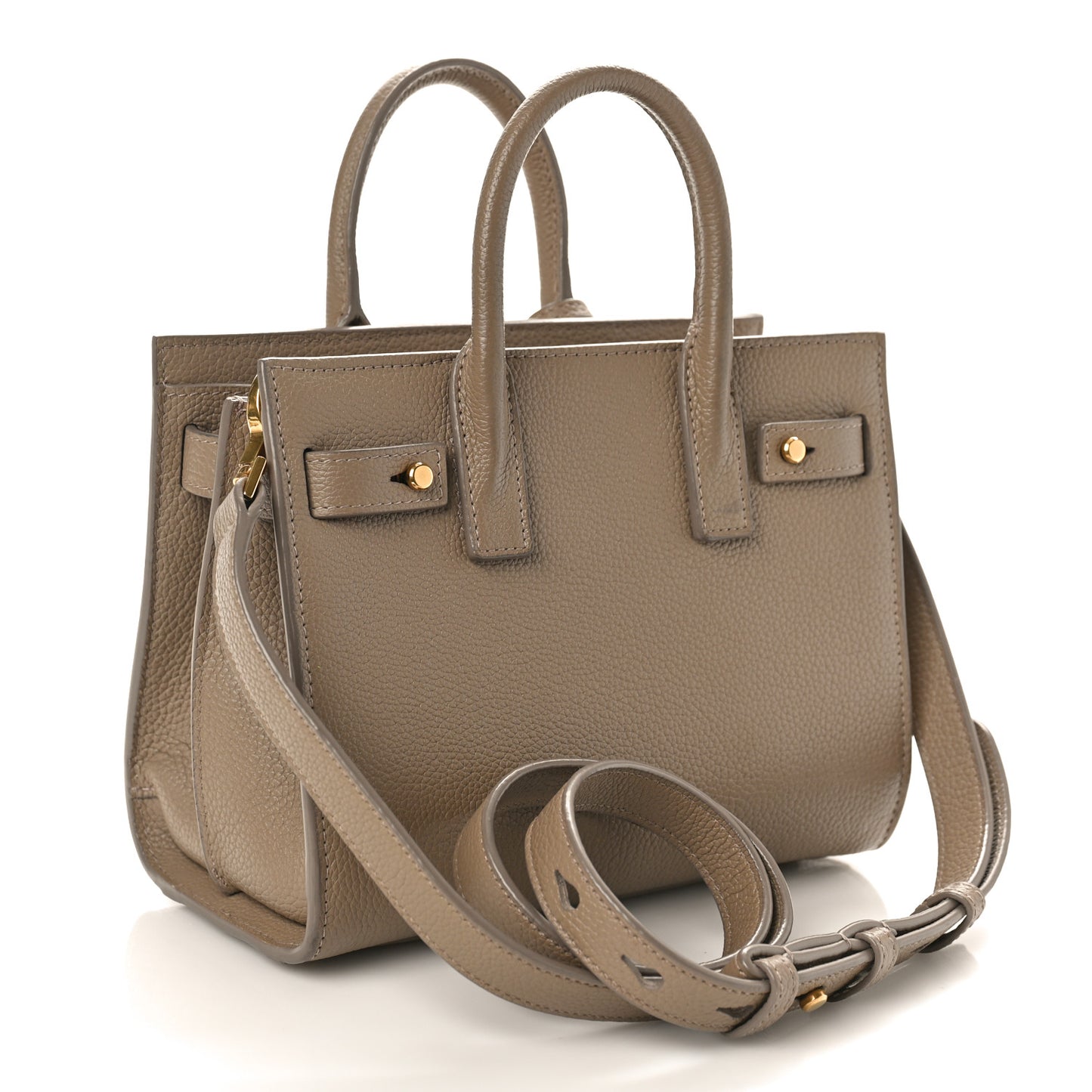 Grained Calfskin Nano Supple Sac De Jour Dark Beige