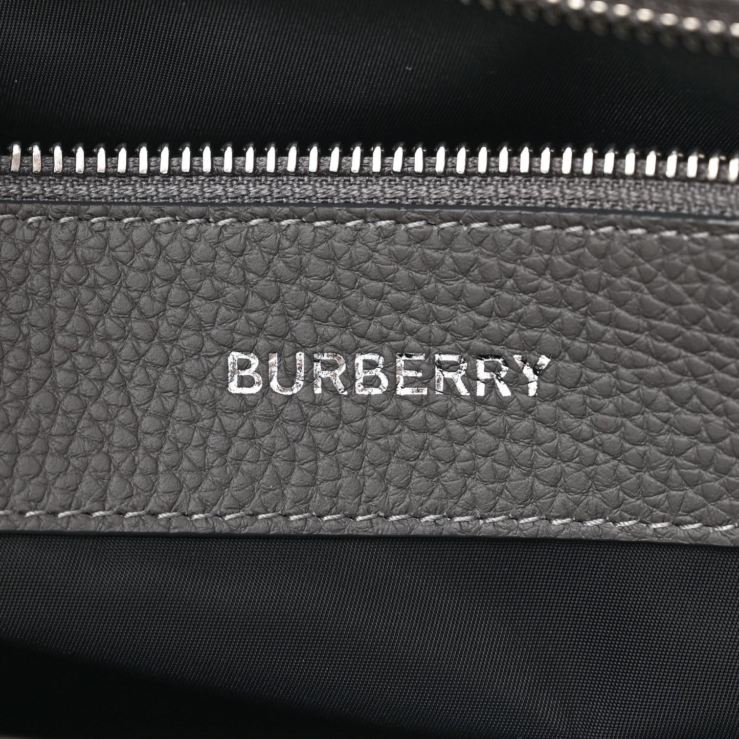 Grainy Calfskin Embossed Bruno Messenger Charcoal Grey