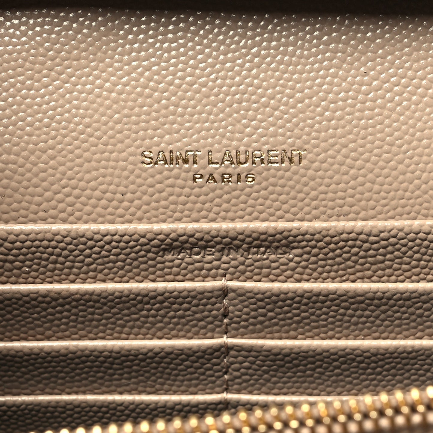 Grain De Poudre Matelasse Chevron Monogram Chain Wallet Dark Beige