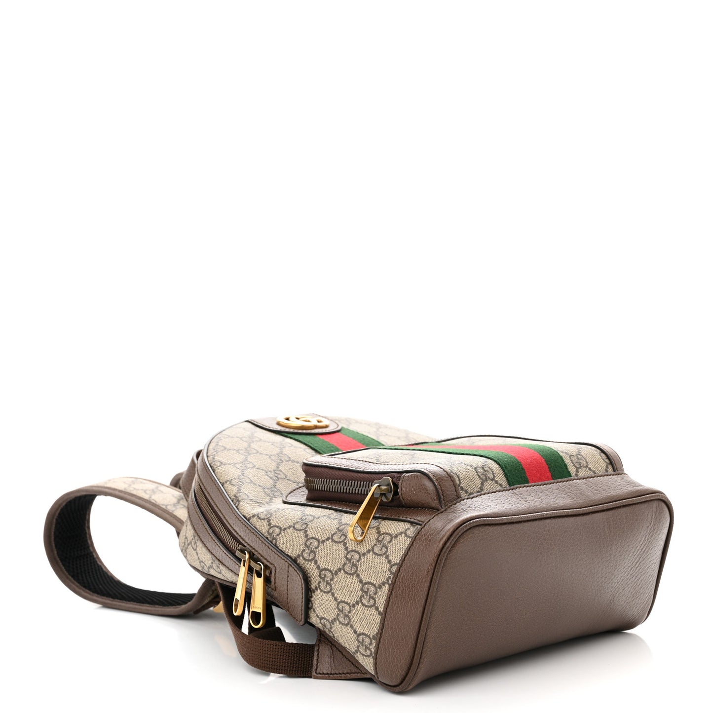 GG Supreme Monogram Calfskin Web Small Ophidia Day Backpack Beige Ebony New Acero