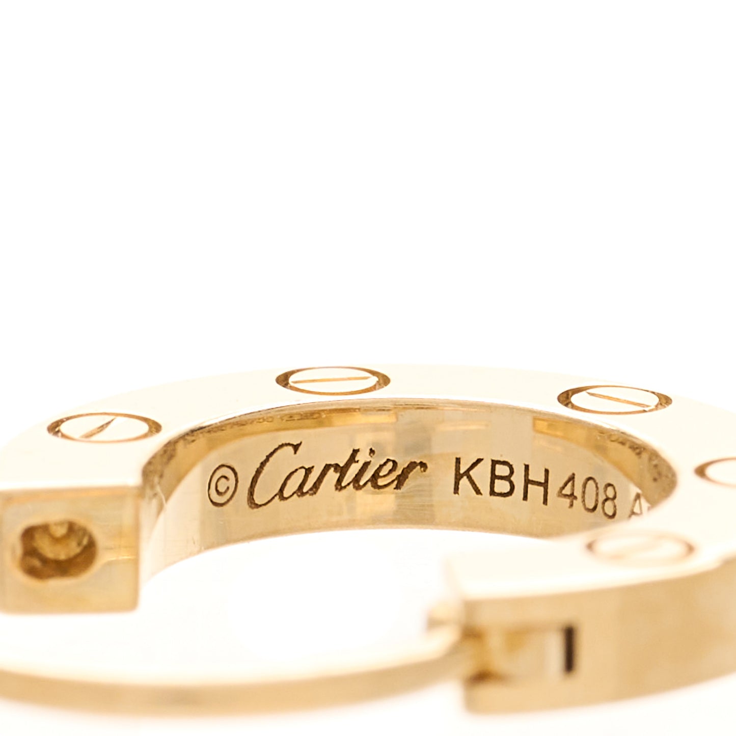 18K Yellow Gold Single LOVE Hoop Earring