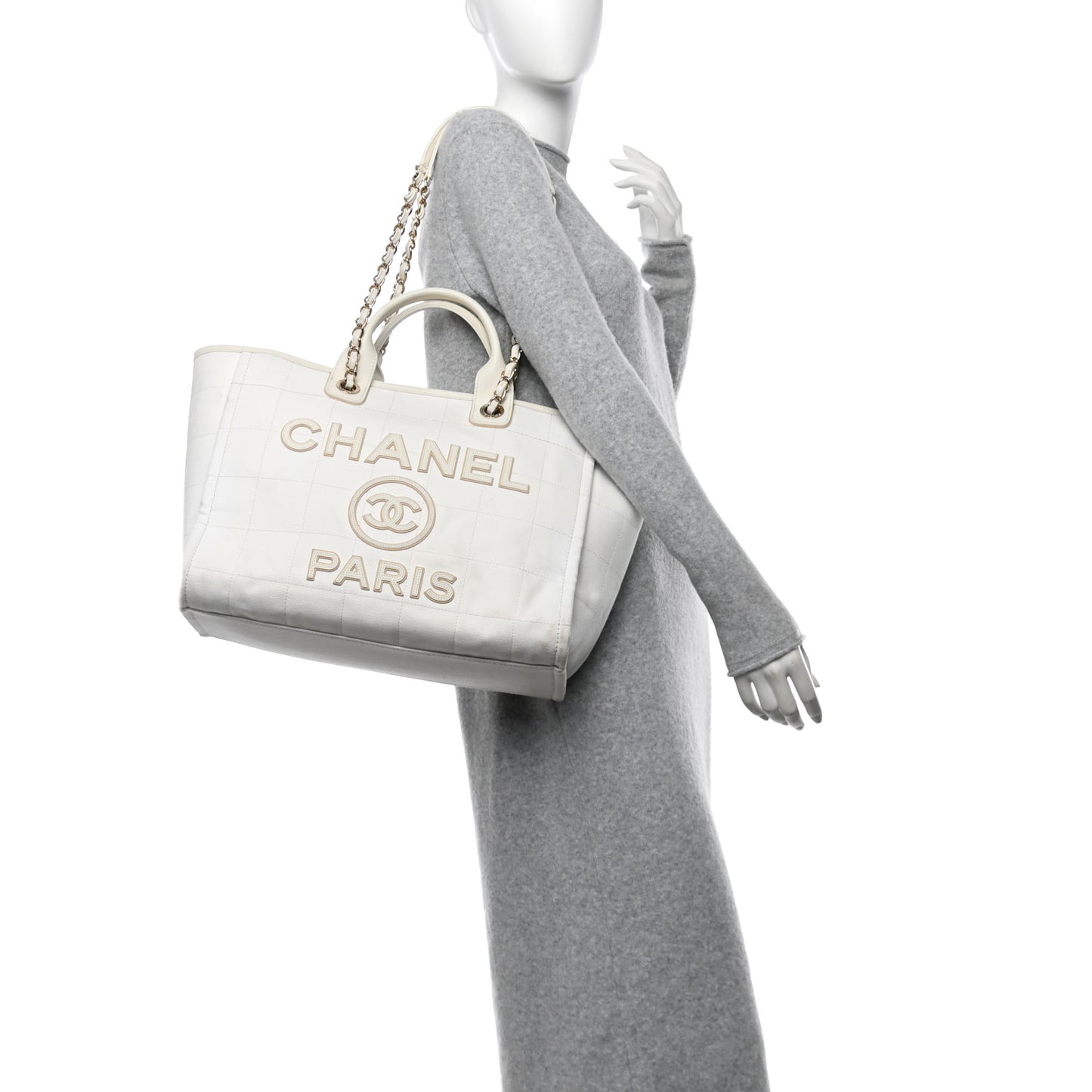 Cotton Medium Deauville Tote White