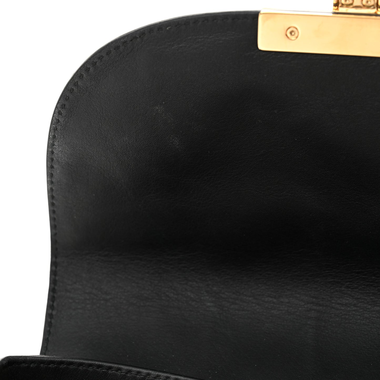 GG Supreme Monogram Web Medium Padlock Messenger Shoulder Bag Black