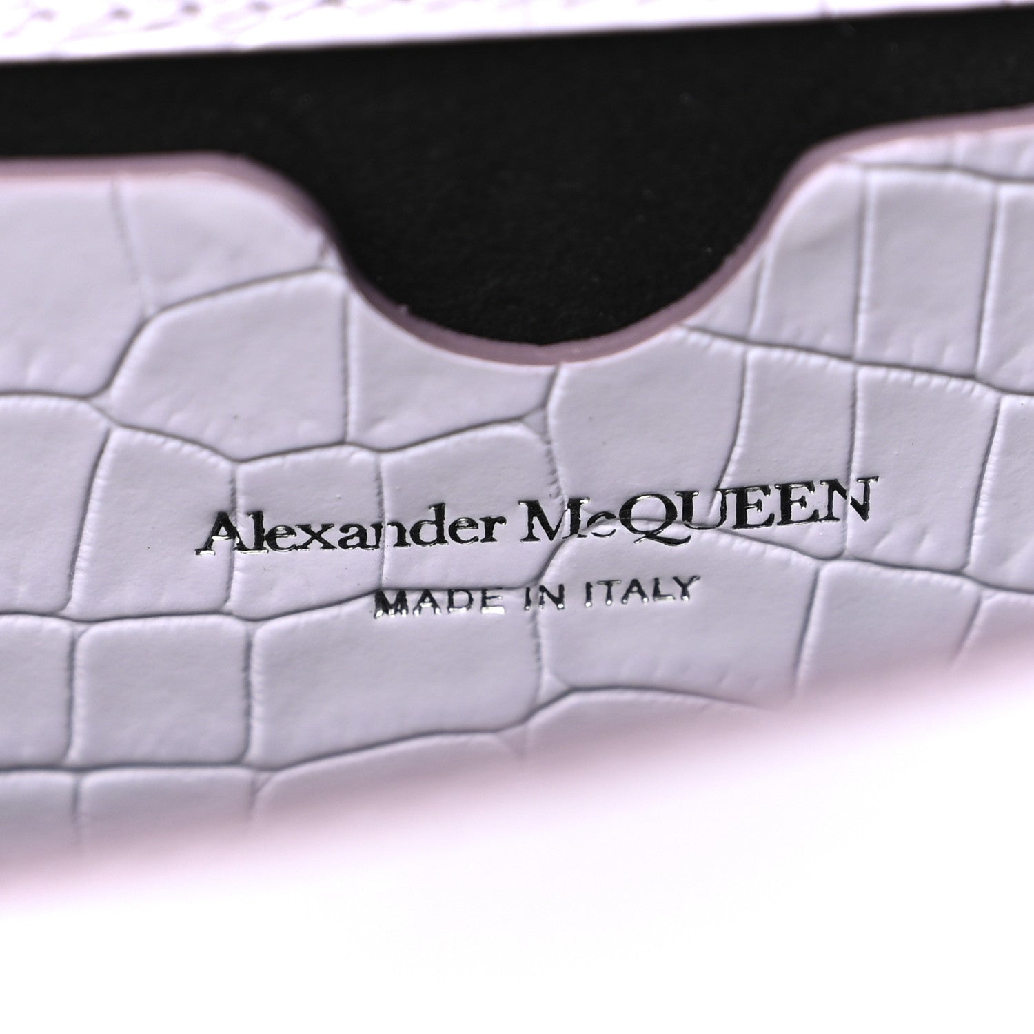 Alexander McQueen Shiny Crocodile Embossed Jeweled Satchel Lavender 9 of 14