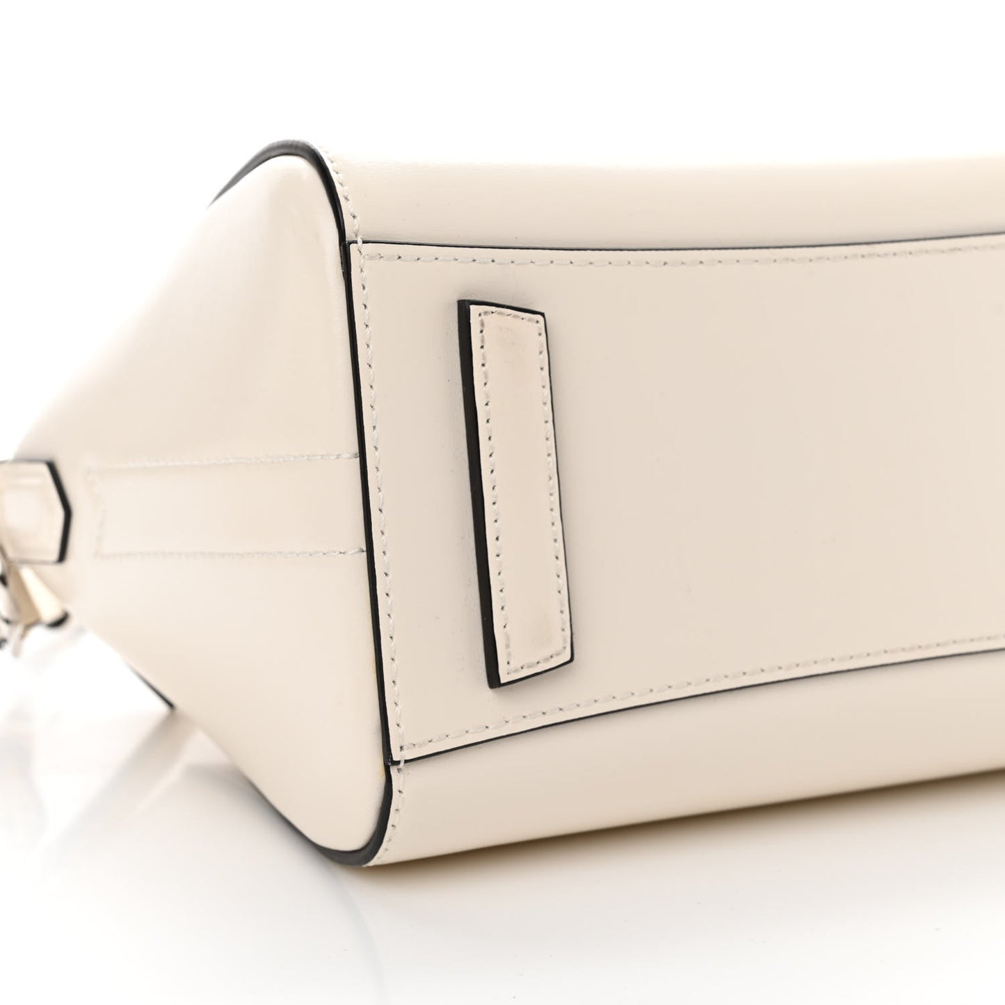 Crinkled Patent Calfskin Mini Antigona Ivory