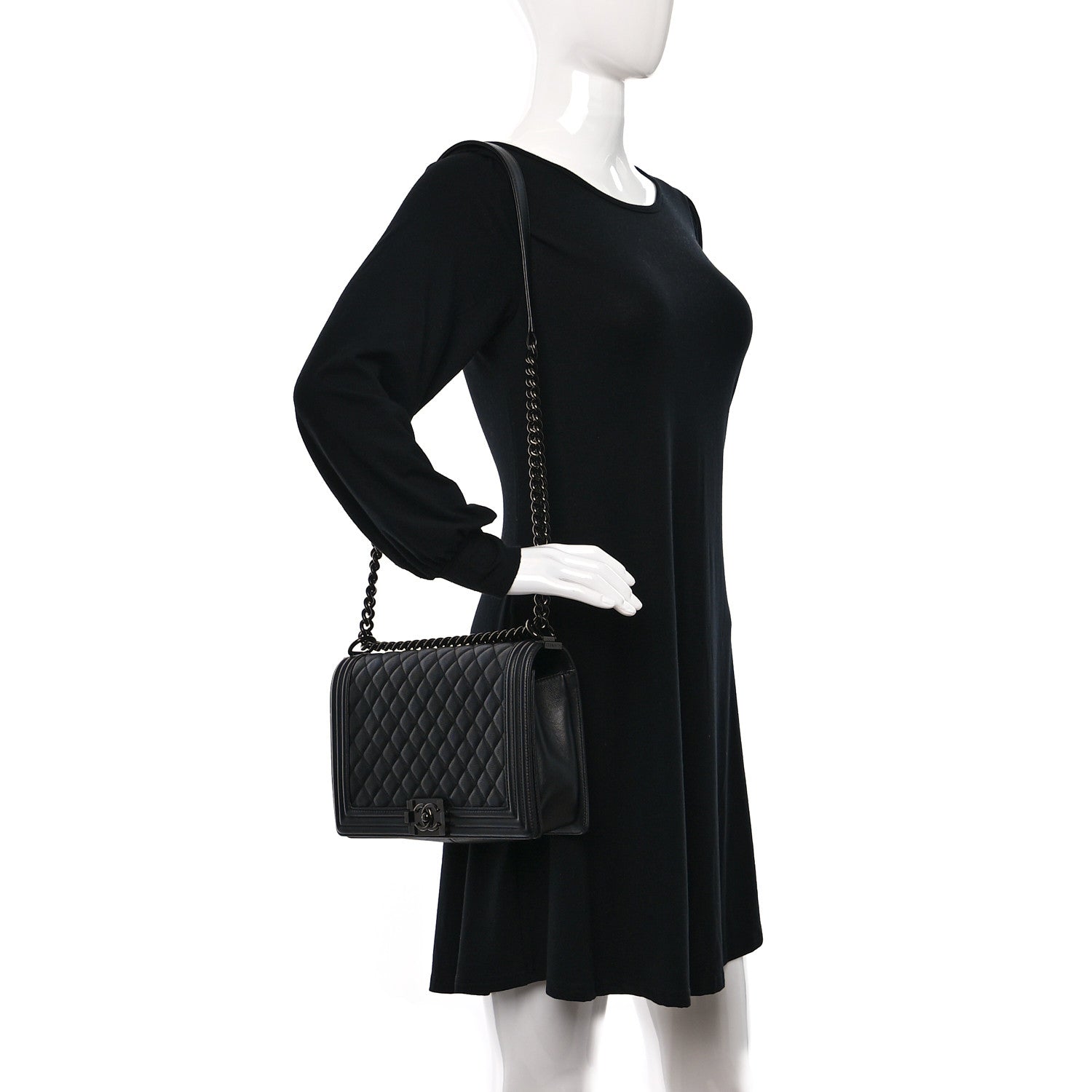 Chanel Caviar Quilted New Medium Boy Flap So Black 2 of 10