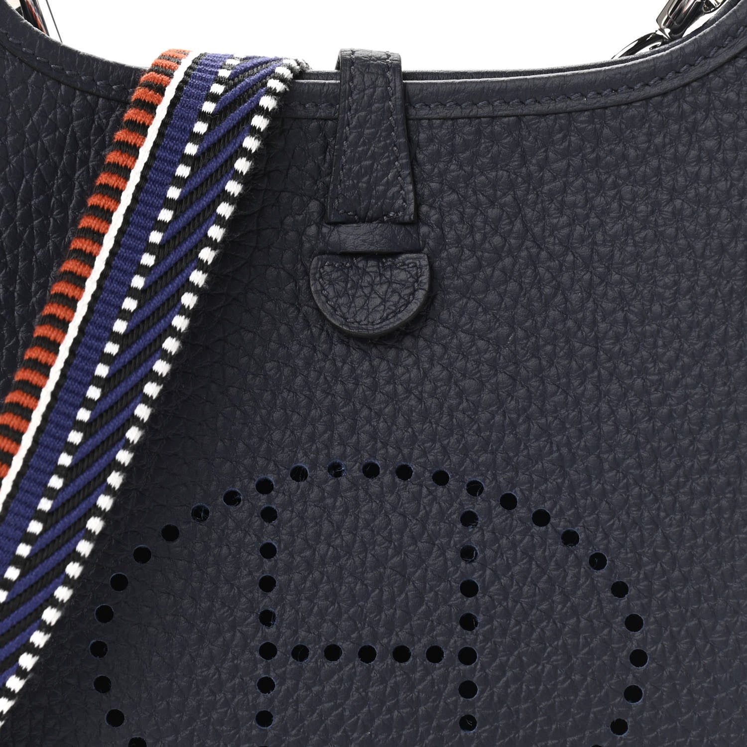 Hermes Taurillon Clemence Amazone Sangle Cavale Evelyne TPM Bleu Nuit Bleu Encre Cuivre 8 of 11