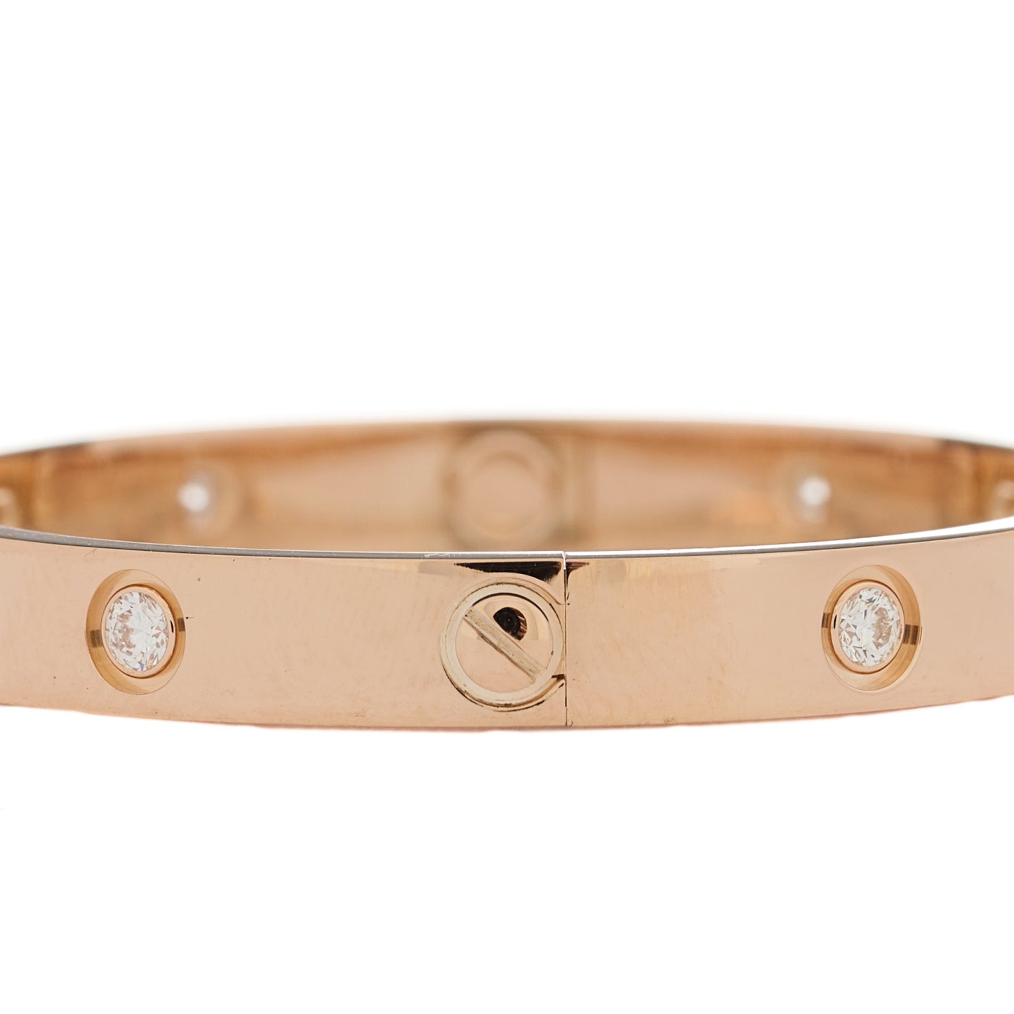 18K Pink Gold 10 Diamond LOVE Bracelet 16