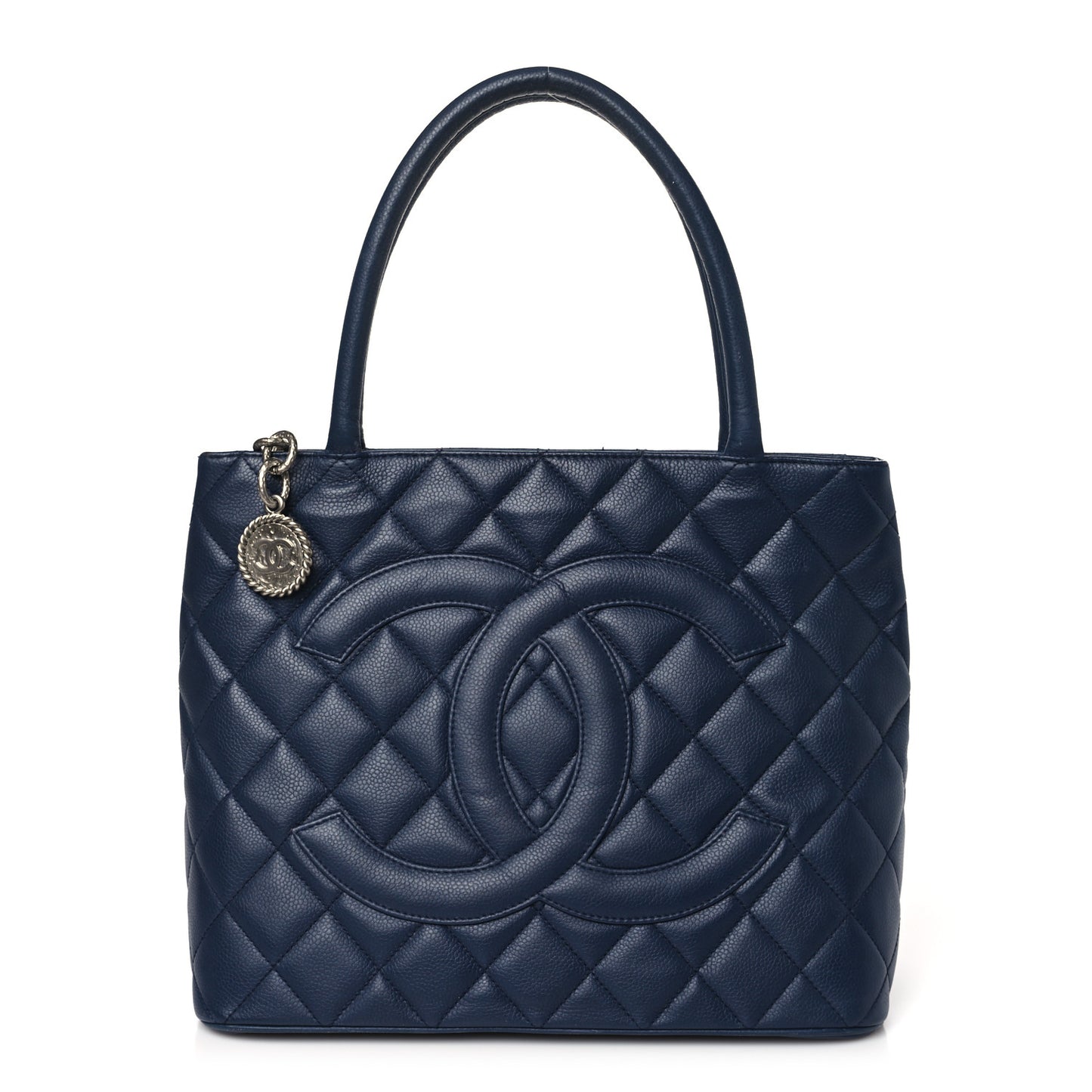 Caviar Quilted Medallion Tote Blue