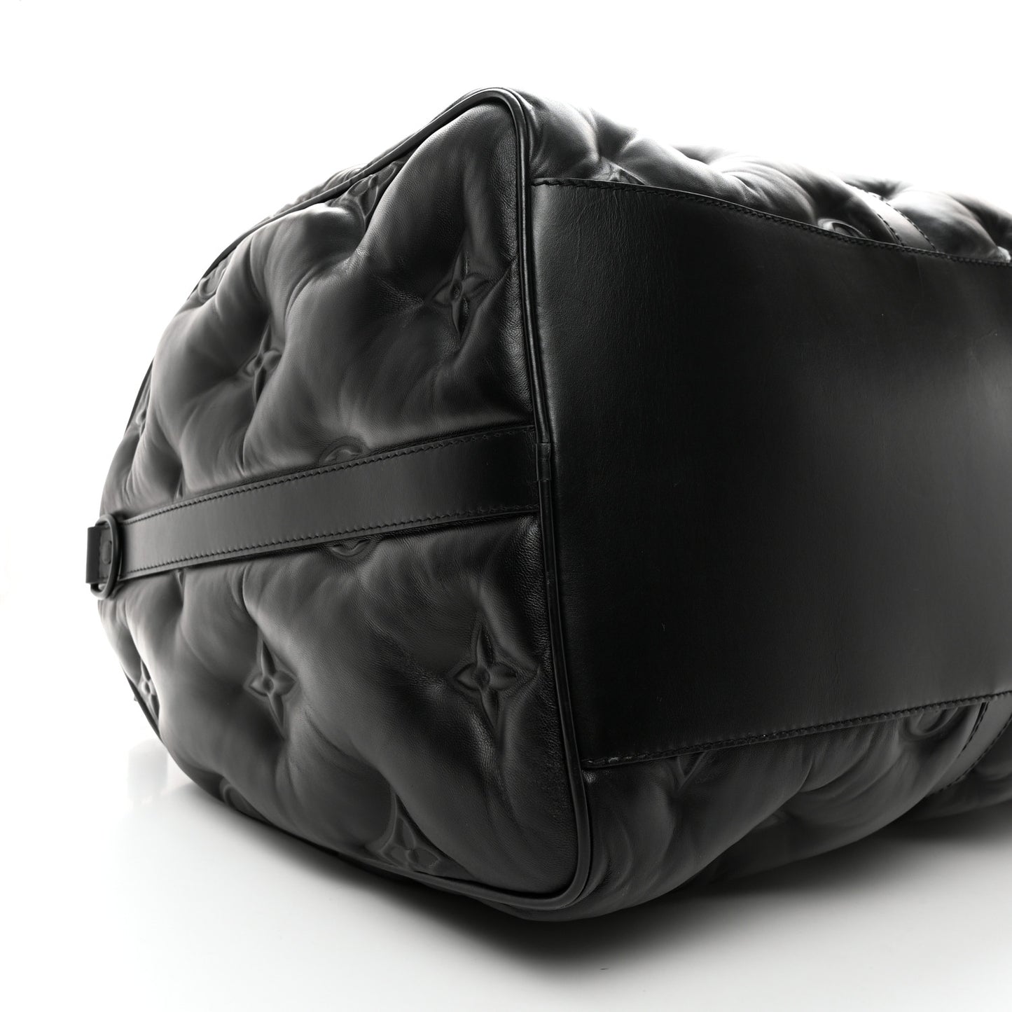 Lambskin Monogram Keepall Puffer XL Bandouliere 75 Black
