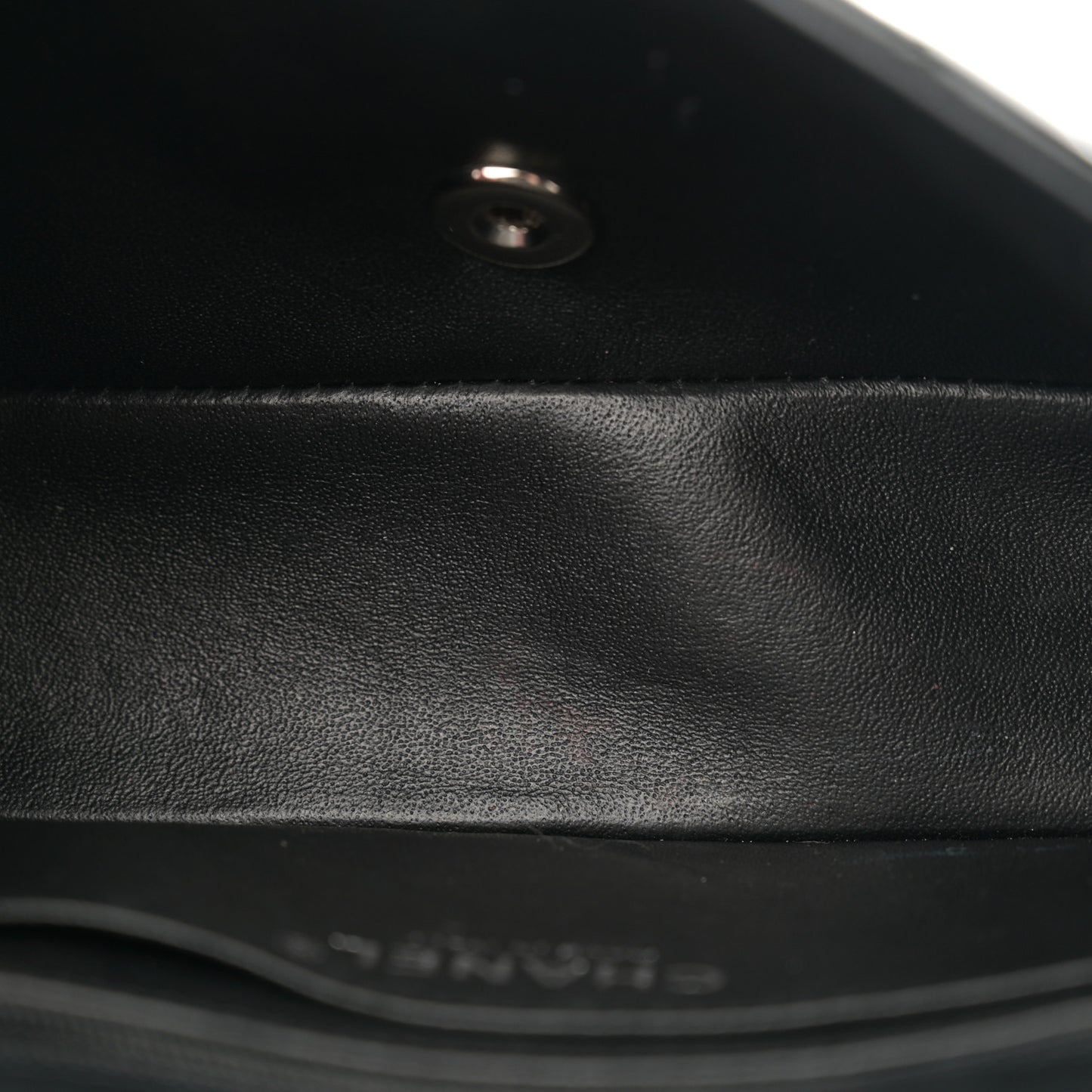 Patent Calfskin Quilted Mini Rectangular Flap Black