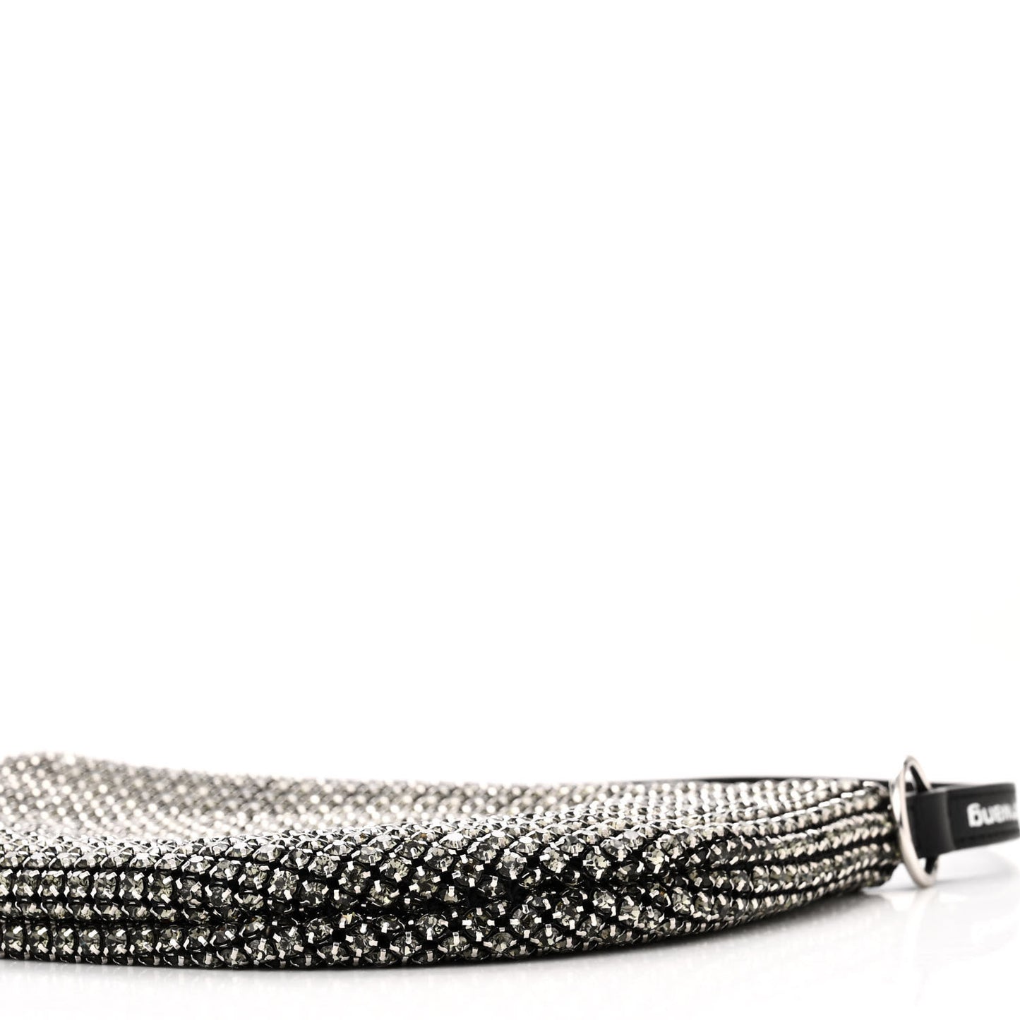 Mesh Crystal Wanglock Fortune Cookie Bag Black