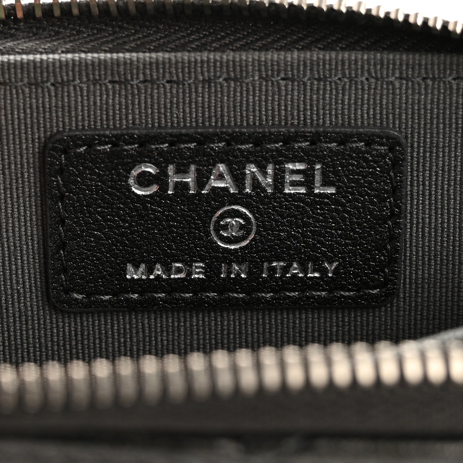 Chanel Iridescent Calfskin Quilted Zip Coin Purse Wallet Grey 5 of 7
