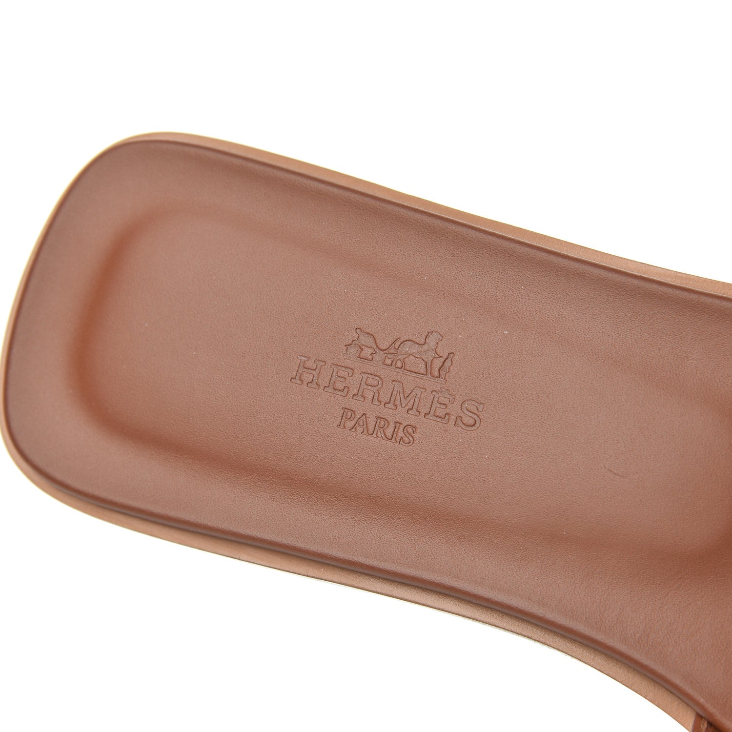 Hermes Box Calfskin Oran Sandals 37.5 Gold 7 of 13