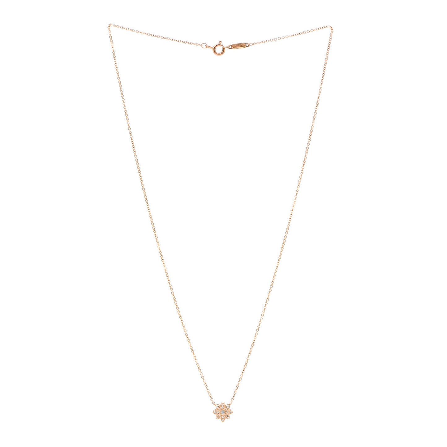 18K Rose Gold Diamond Enchant Flower Pendant Necklace