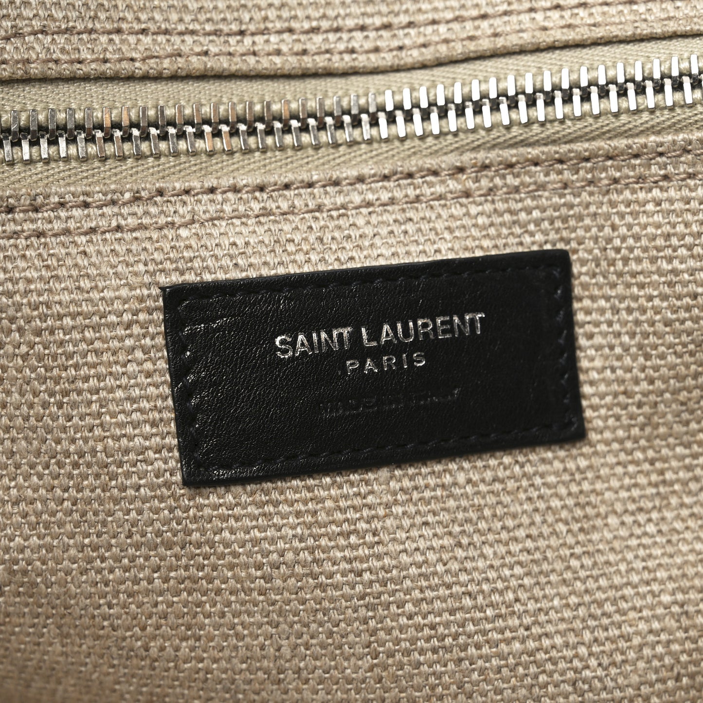 Linen Calfskin Rive Gauche Tote Greggio Natural