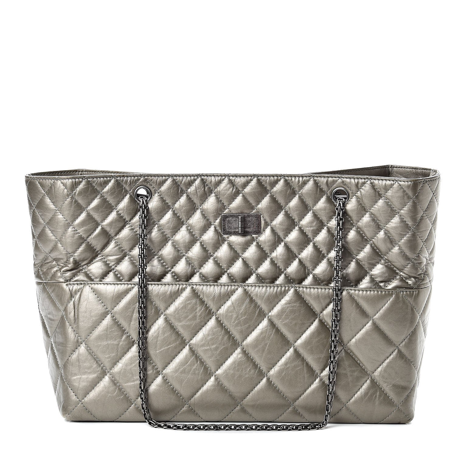 Chanel Aged Calfskin Quilted Reissue 2.55 Tote Light Gold 1 of 16