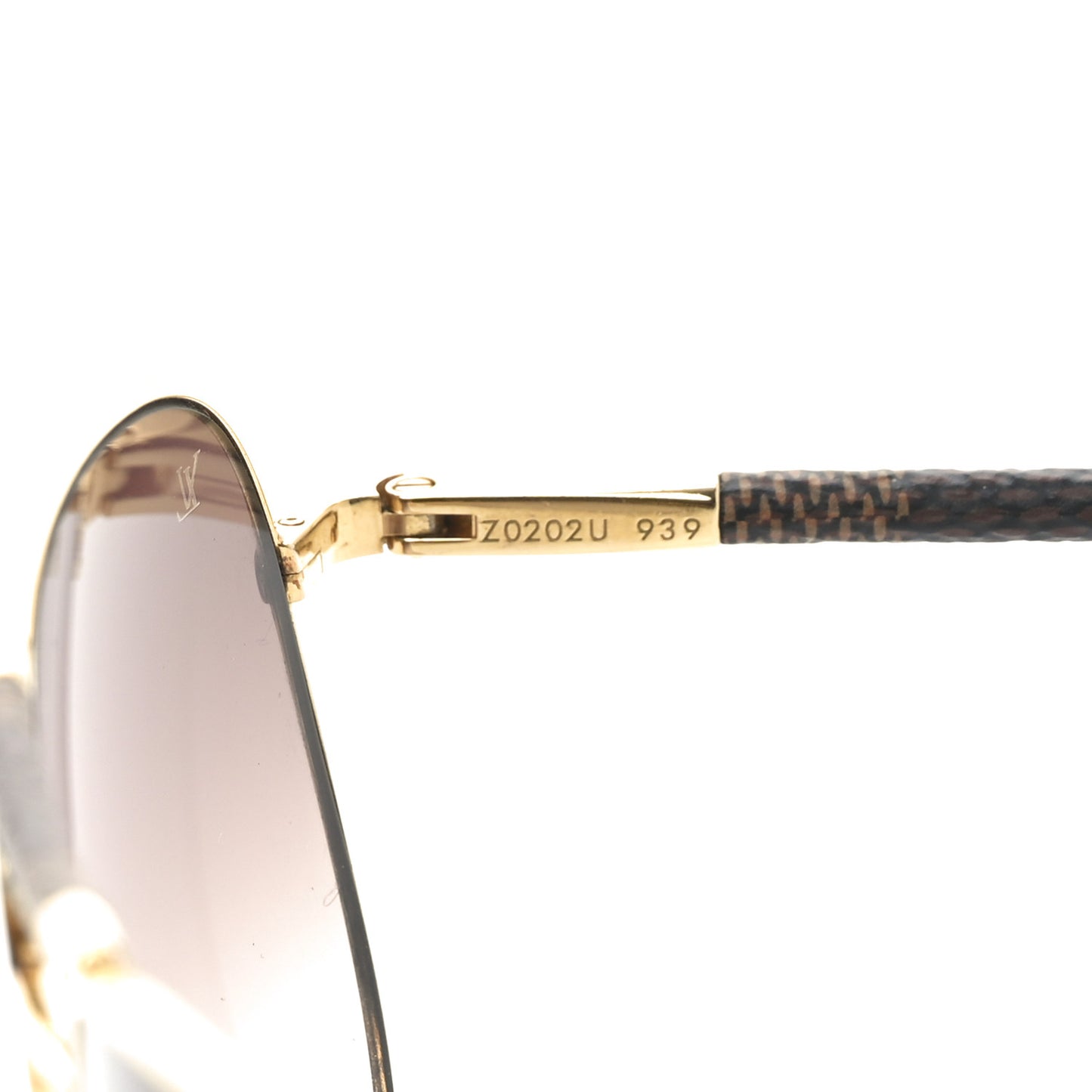 Damier Ebene Conspiration Pilote Aviator Sunglasses Z0202U Gold