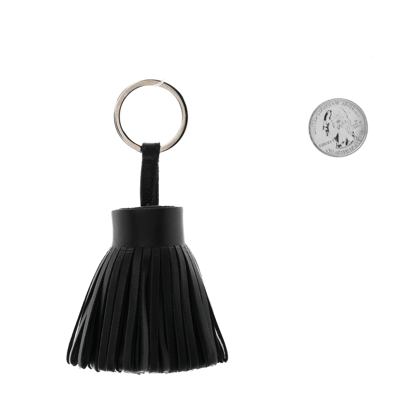 Lambskin Carmen Tassel Key Holder Black