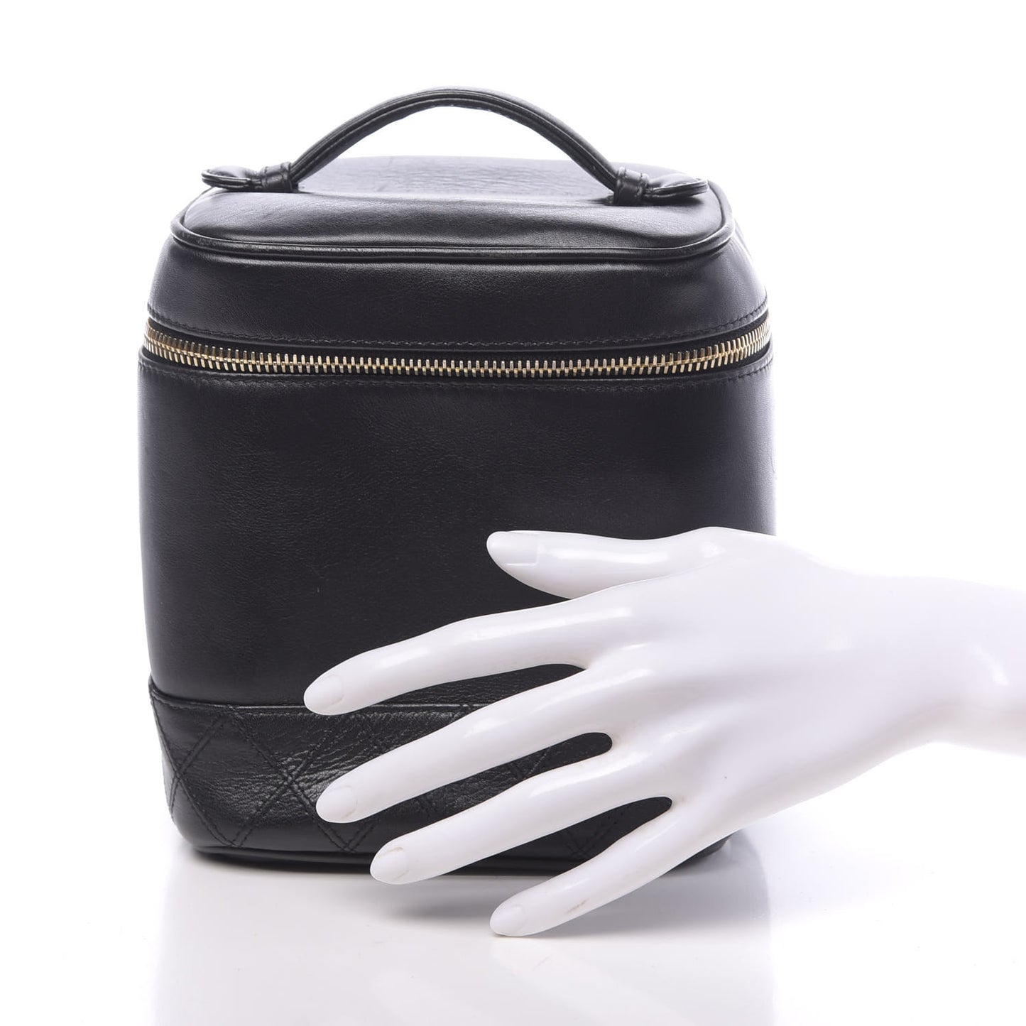 Lambskin Vanity Cosmetic Case Black