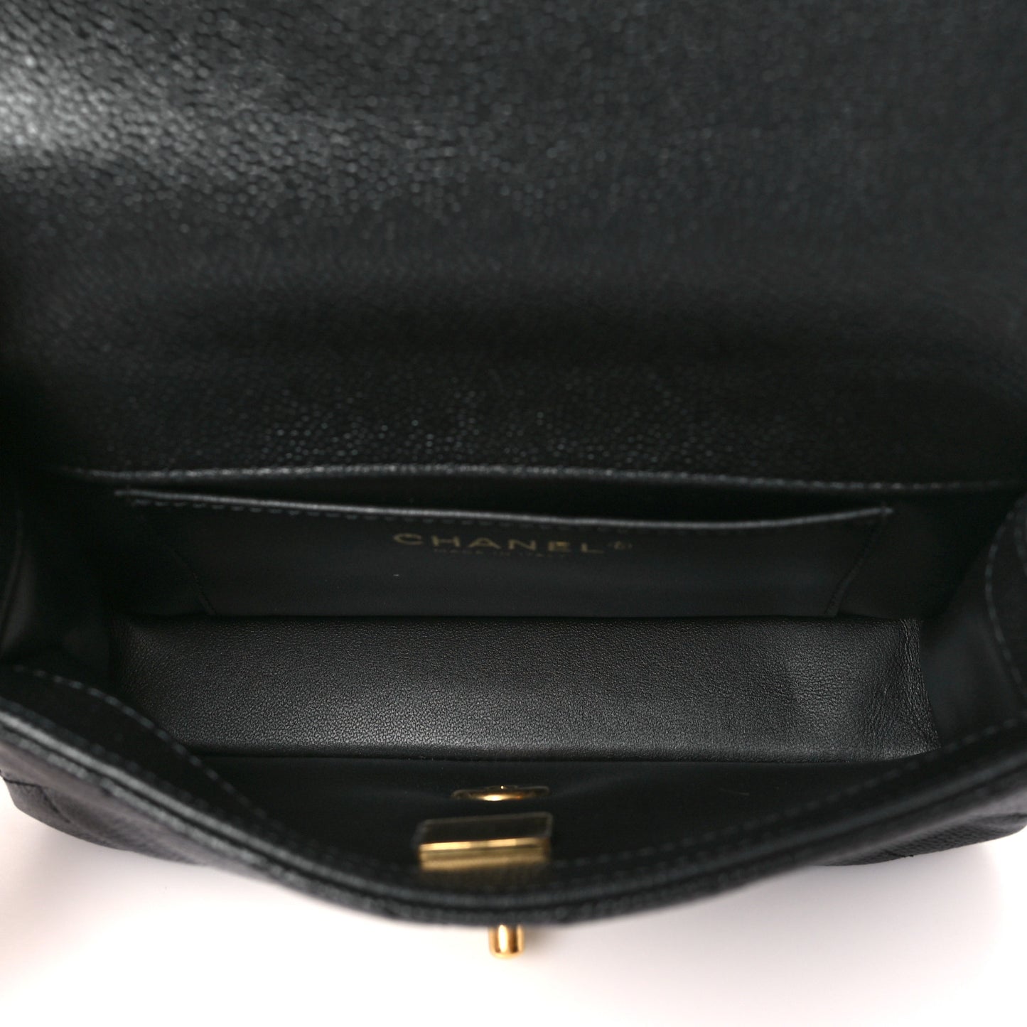 Caviar Quilted Mini Sweetheart Rectangular Flap Black