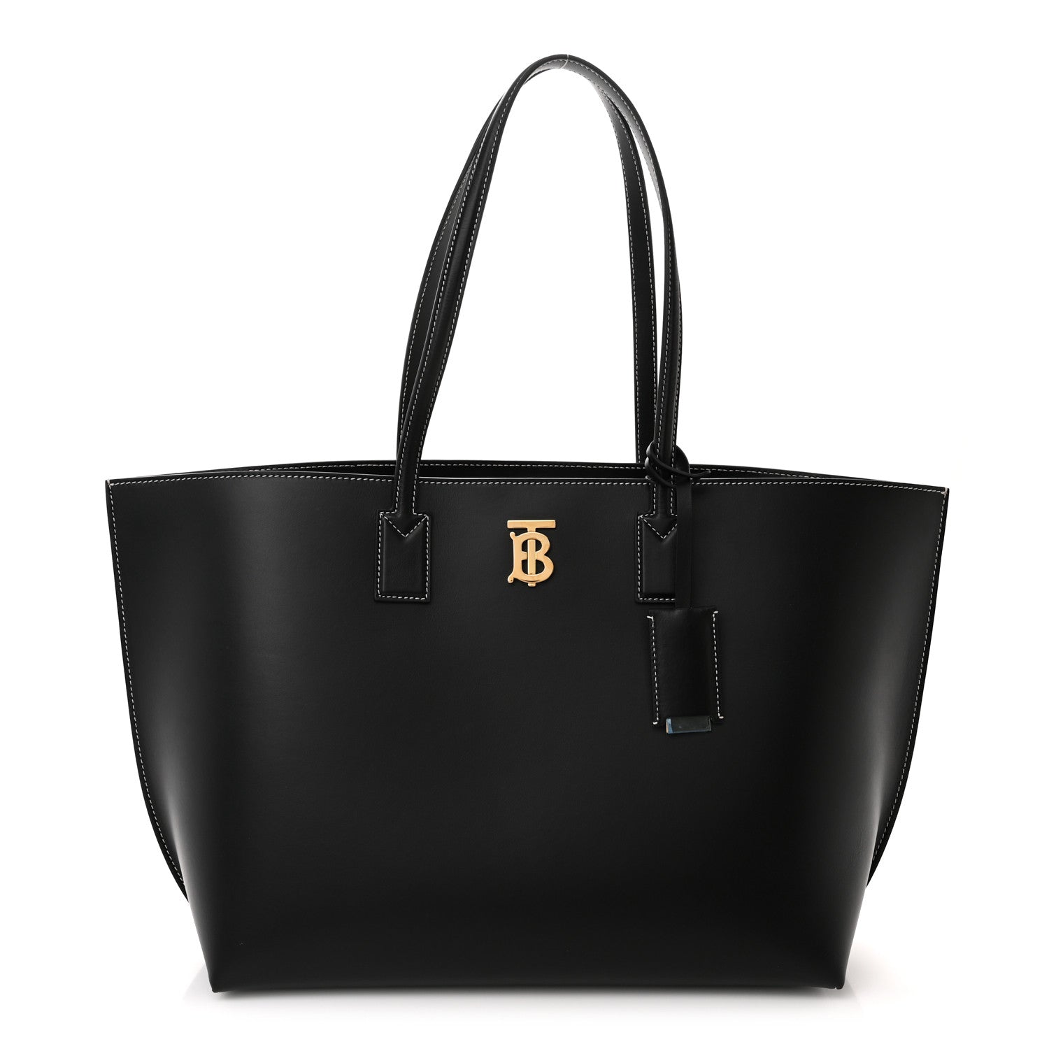 Burberry Calfskin Monogram Motif TB Medium Soft Tote Black 1 of 10