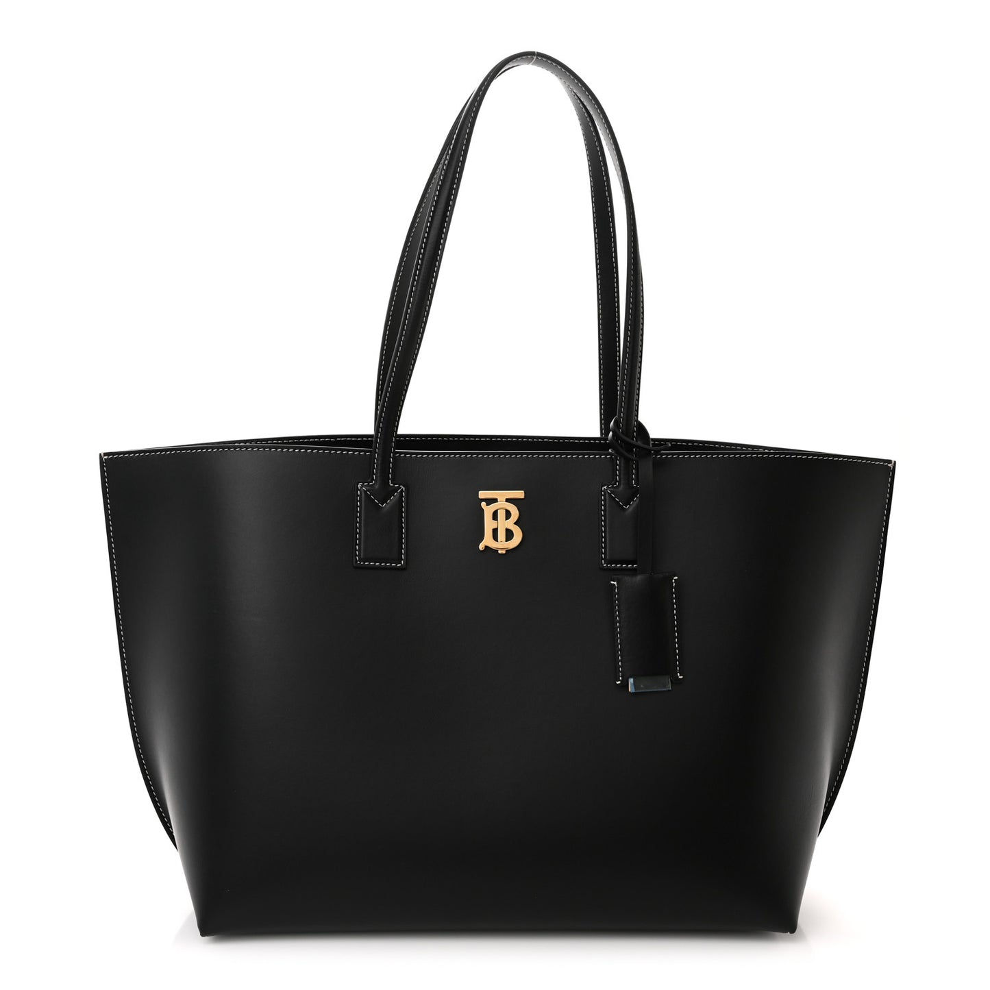 Calfskin Monogram Motif TB Medium Soft Tote Black