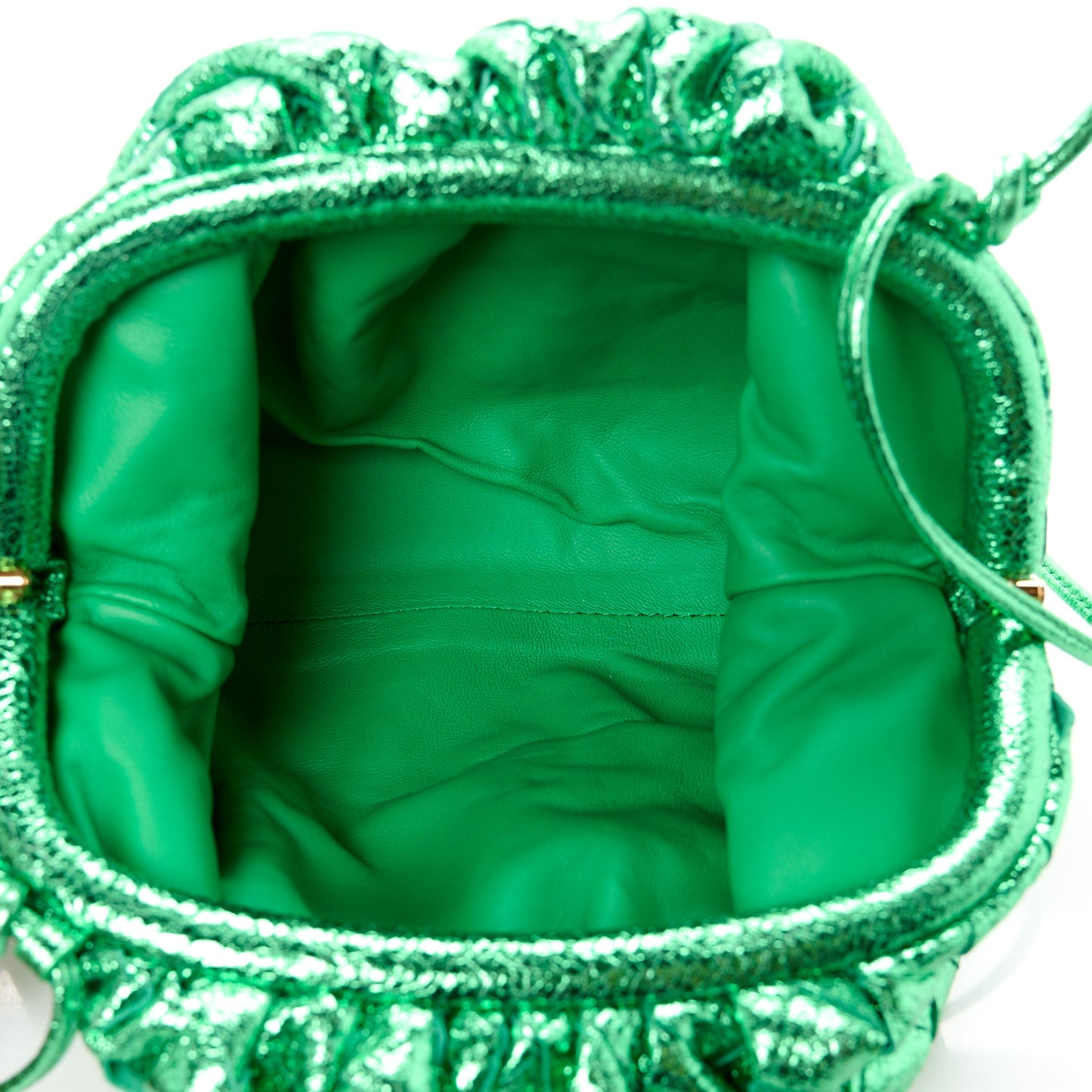 Metallic Nappa Intrecciato The Mini Pouch Parakeet